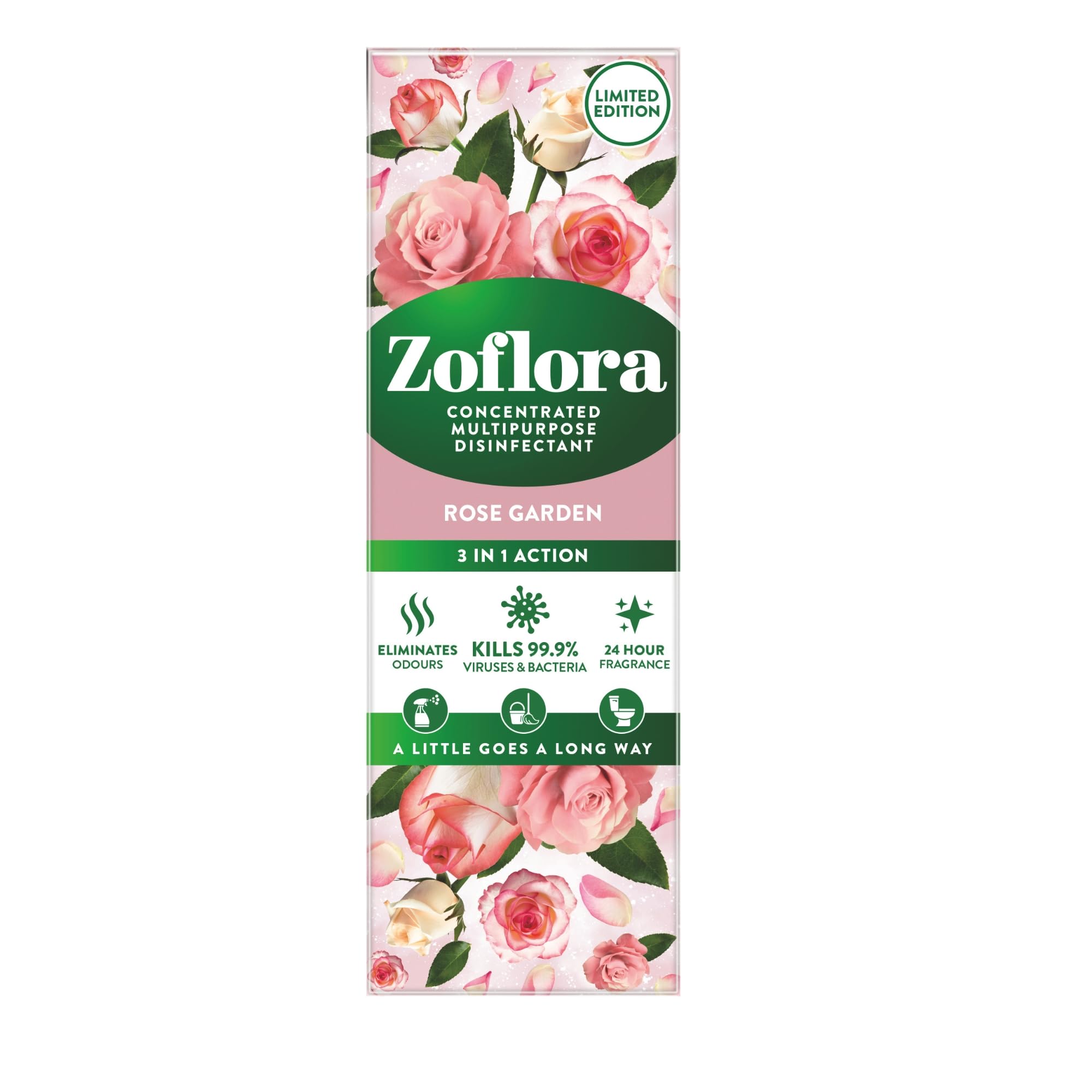Zoflora Rose Garden Concentrated Disinfectant Liquid - Kills 99.9% Bacteria & Viruses | 250 ml