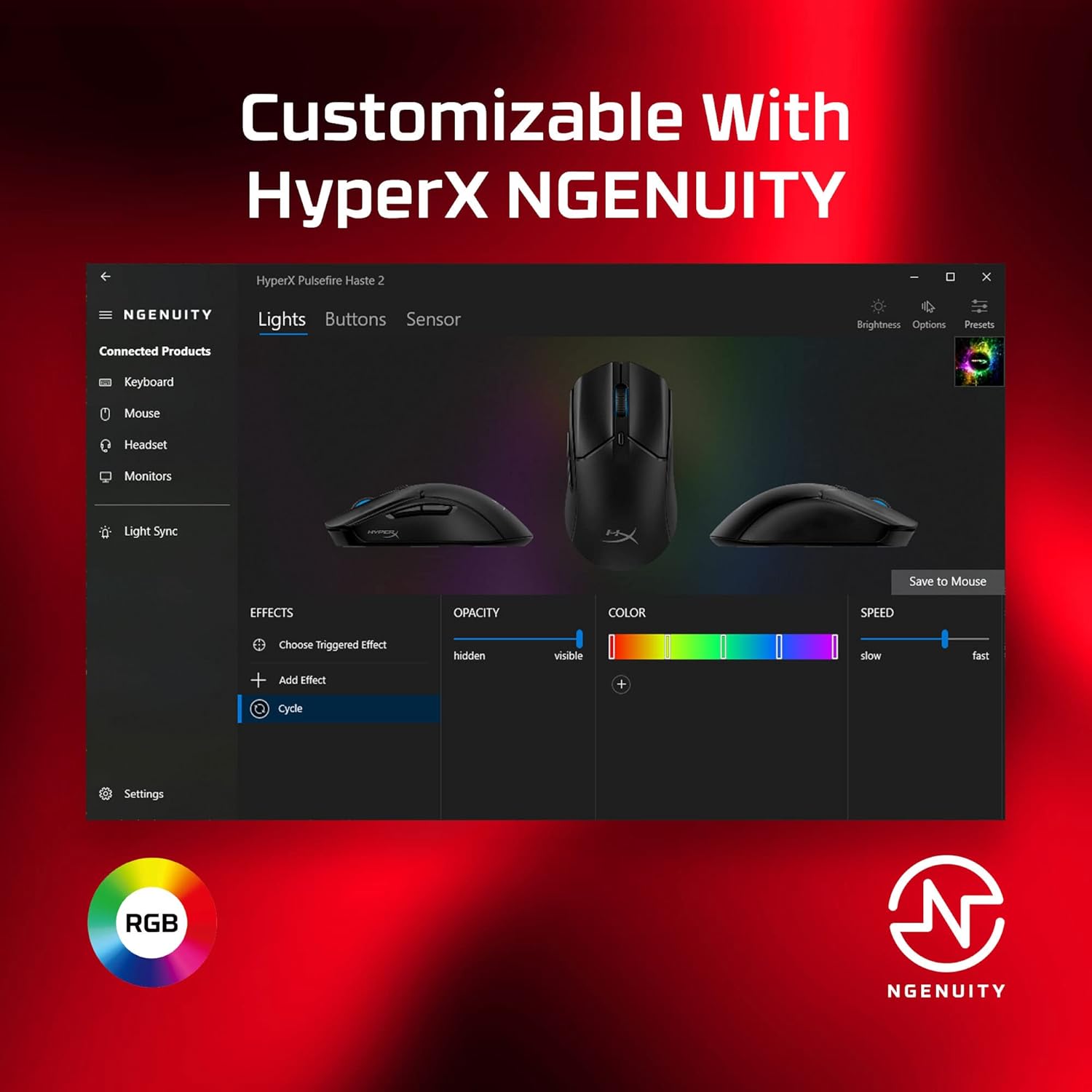 HyperX Pulsefire Haste 2 Gaming Mouse – Ultra-Light 53g with 26K Sensor, 8000Hz Polling, RGB, 6 Programmable Buttons 4