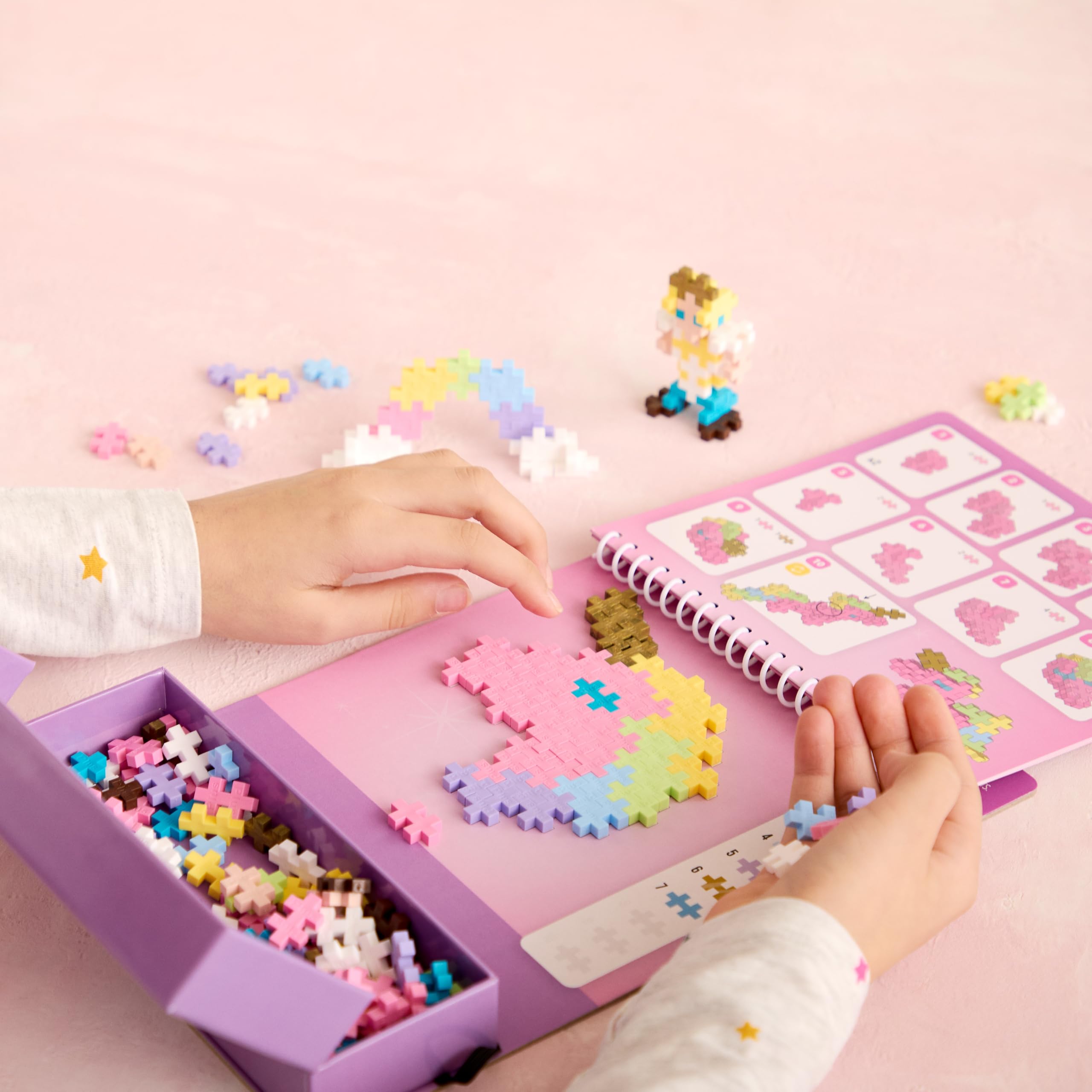 PLUS PLUS Puzzle by Number Activity Pad - 125-Piece Travel Building Set for Kids 5+