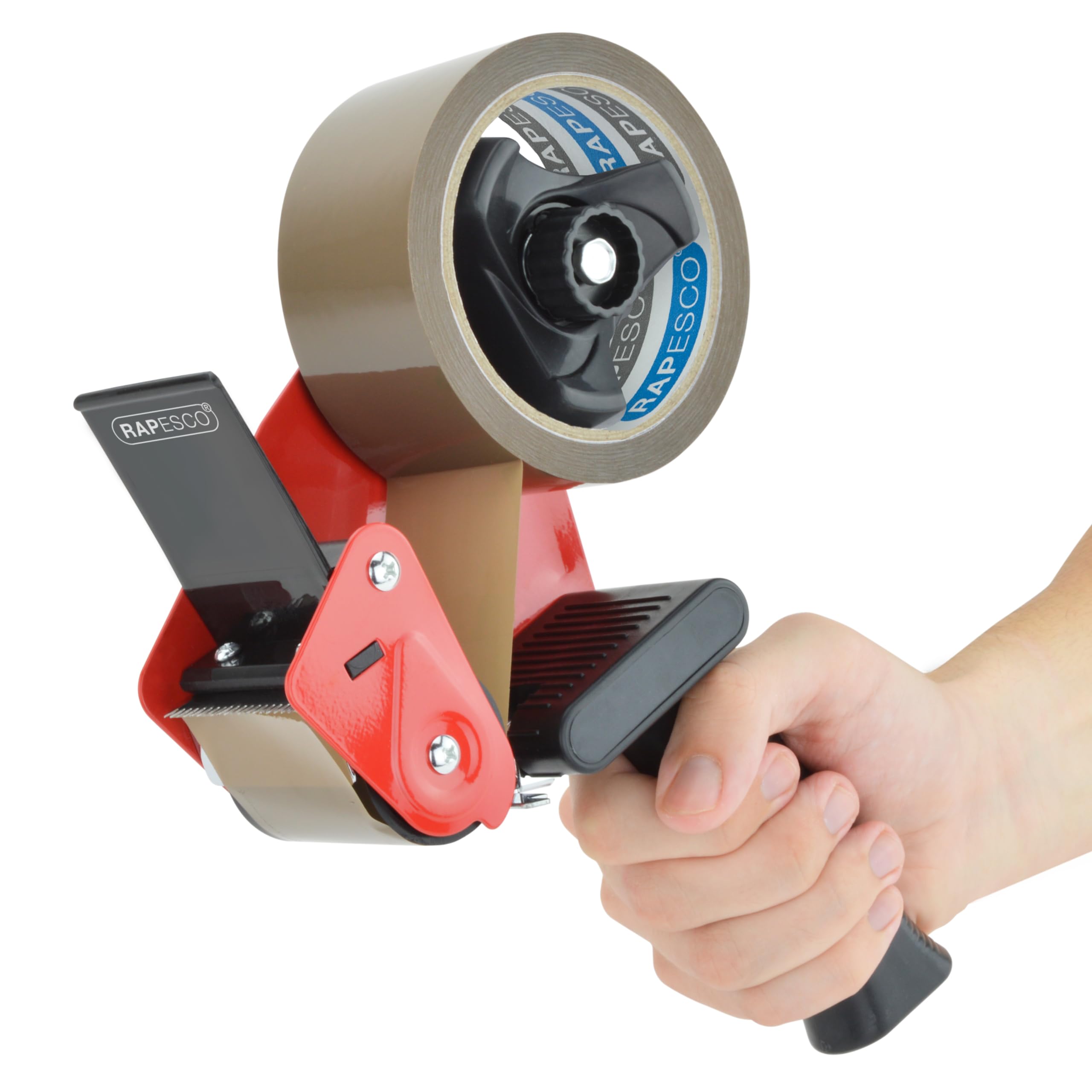 RAPESCO 1581 Germ-Savvy Antibacterial Packaging Tape Dispenser with 5 Brown Tapes | Pistol Grip 2