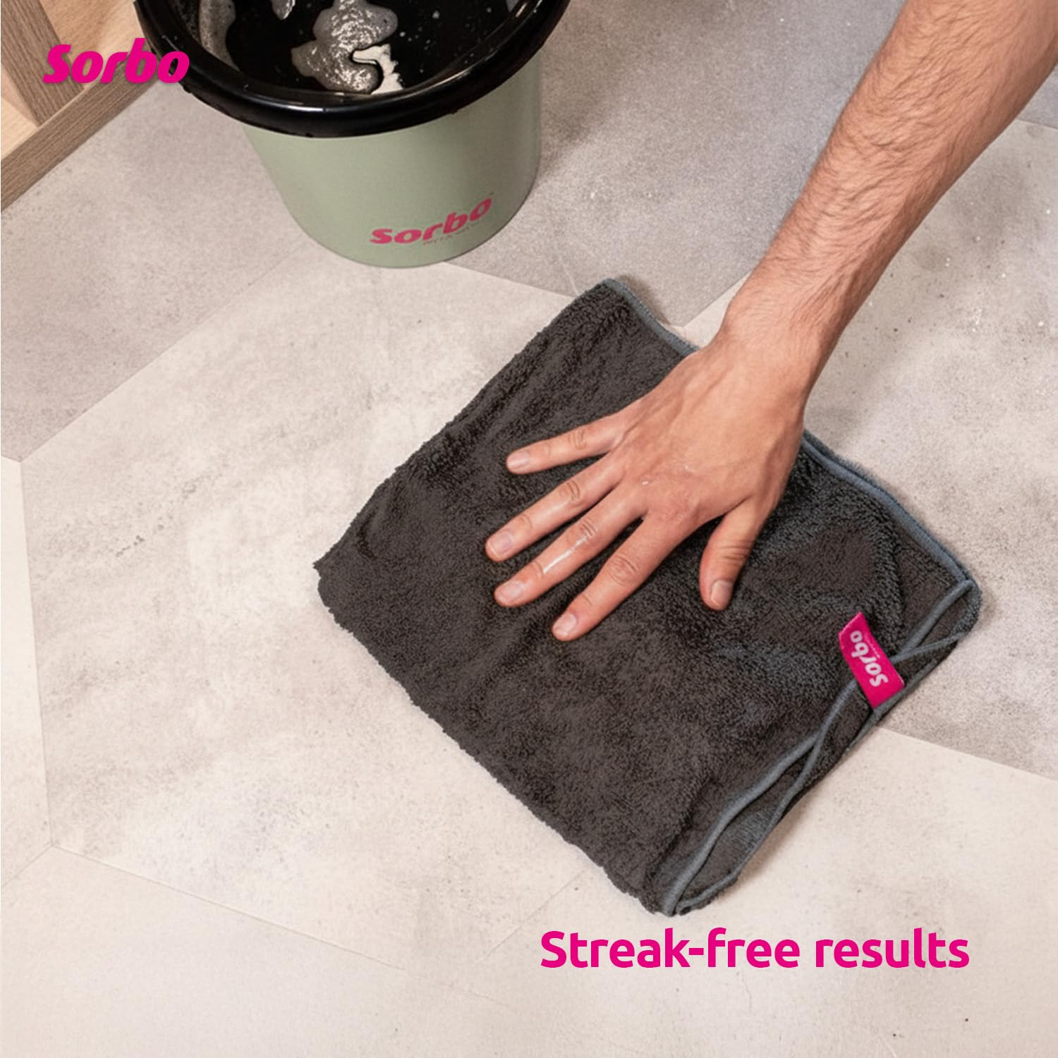 Sorbo Microfibre Floor Cloth - Streak-Free, Super Absorbent, Multi-Purpose Cleaning | Grey | 50cm x 60cm