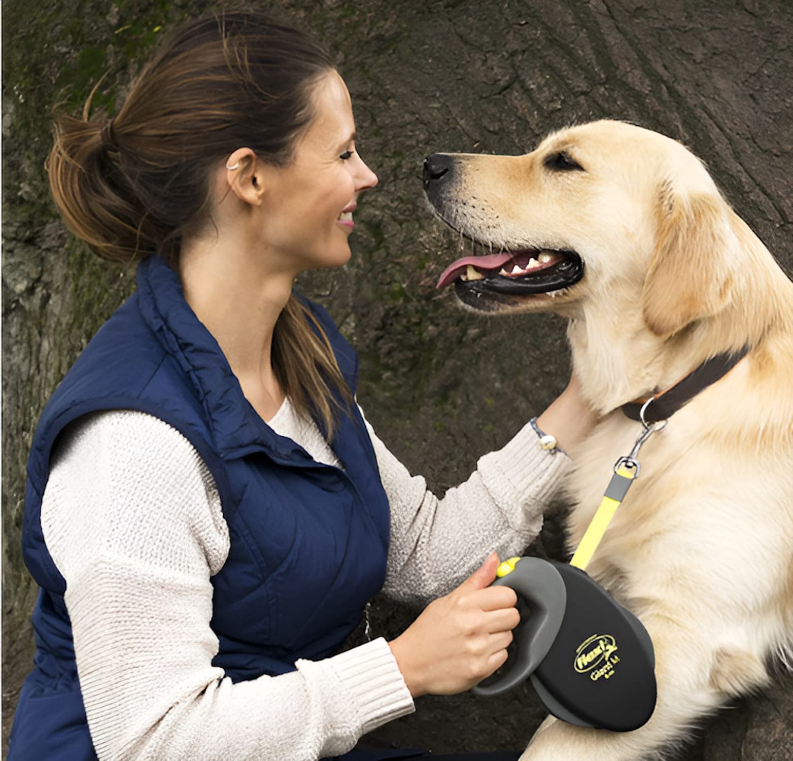 flexi Giant Retractable Lead - 8m Tape for Large Dogs up to 50kg | Yellow | German Quality 2