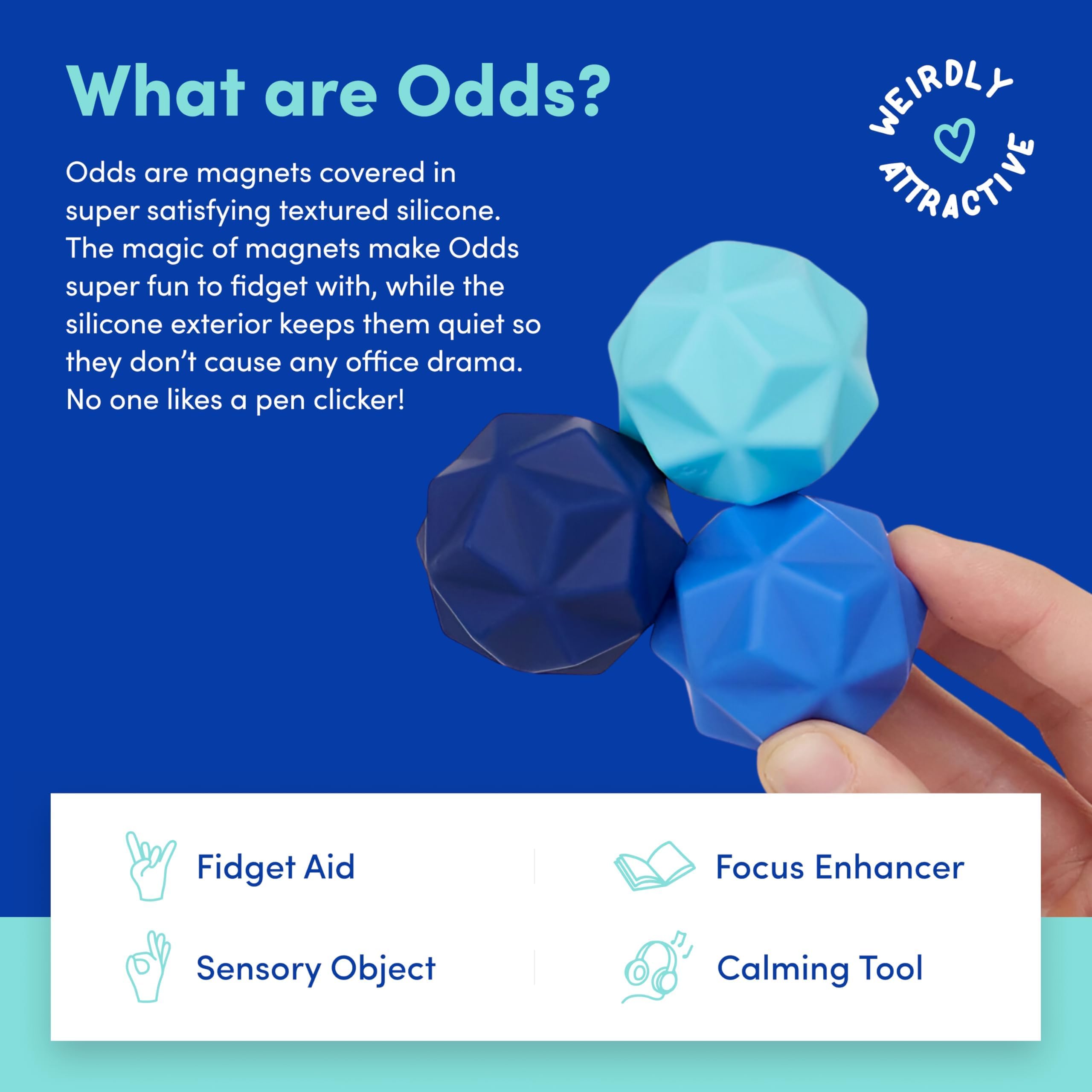 Speks Odds Soft Silicone Fidget Magnets - Silent Stress Relief Toy for Adults & Teens