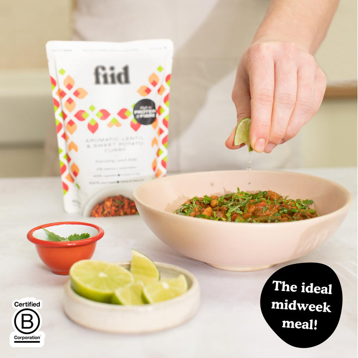 Fiid Thai Lentil & Sweet Potato Curry - 100% Natural Vegan Microwave Meal