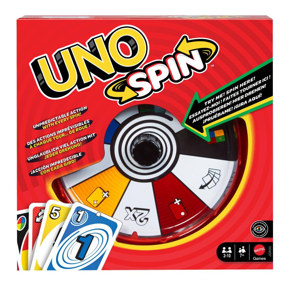 Mattel Games UNO Spin Card Game - Toy Spinner Included | Ages 7+ | JGR00 7