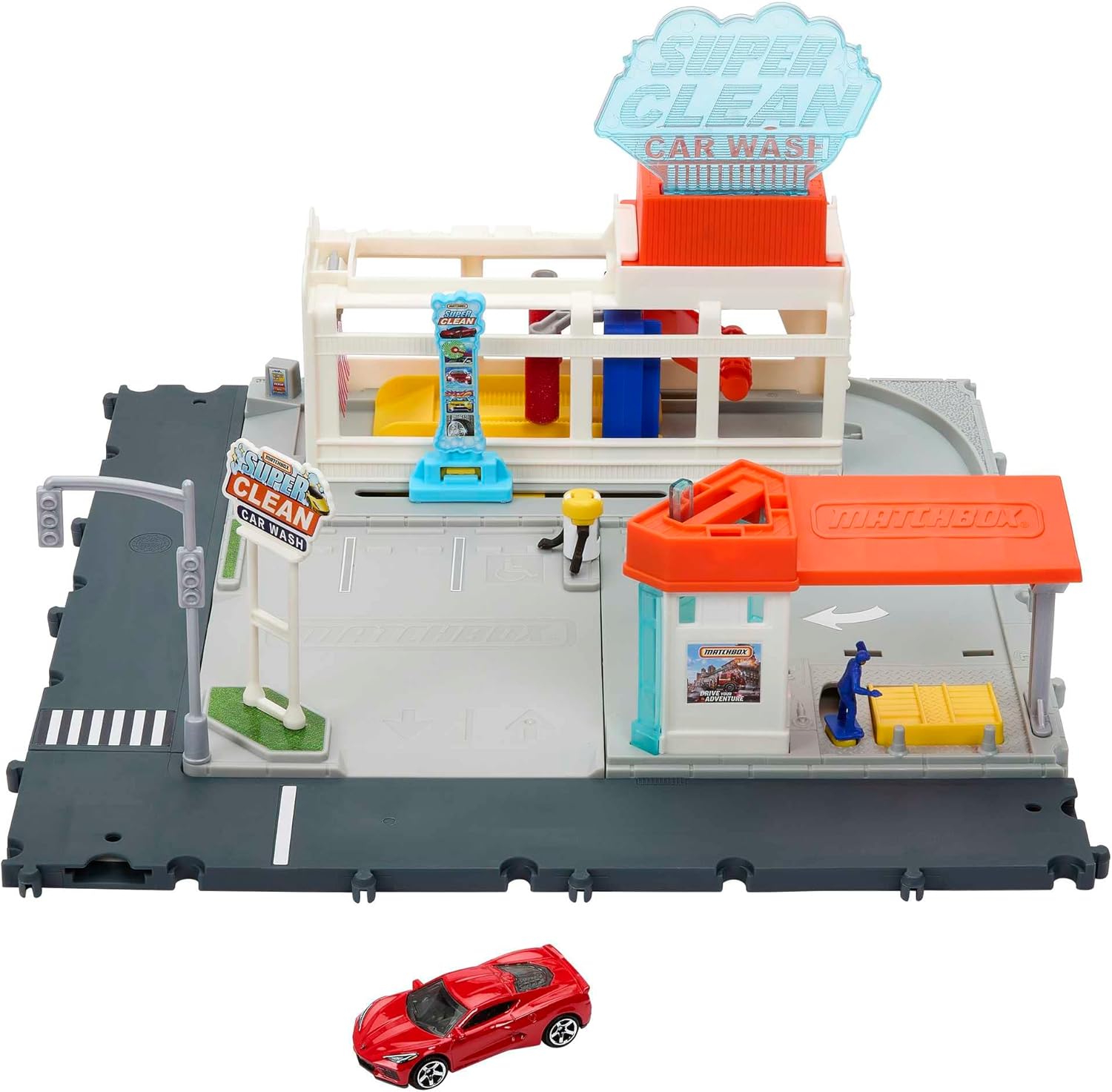 Matchbox Super Clean Carwash Playset - Lights, Sounds & Interactive Car Wash for Kids