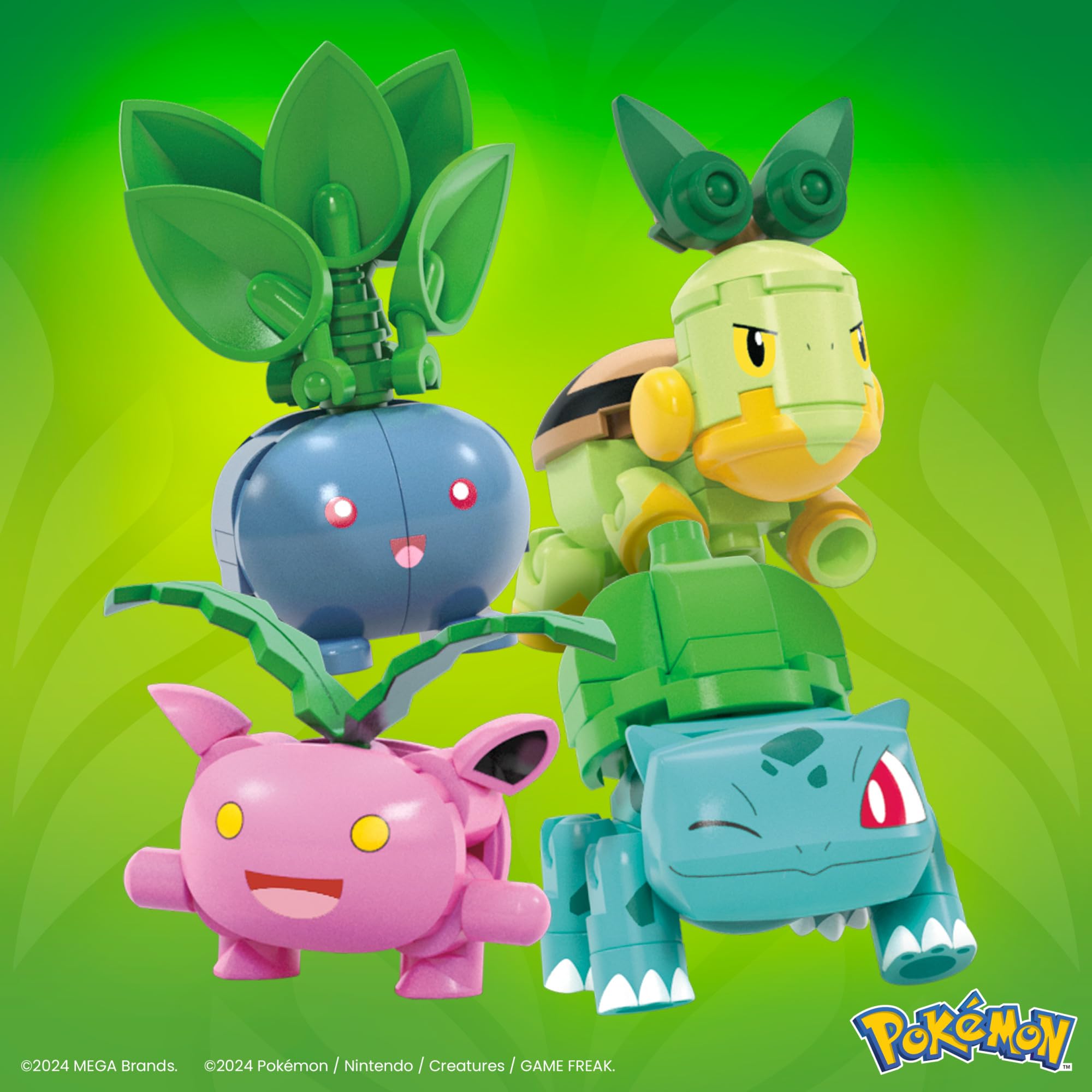 MEGA Pokémon Grass-Type Trainer Team Building Set - 118 Pieces, 4 Poseable Characters, Ages 6+ 2