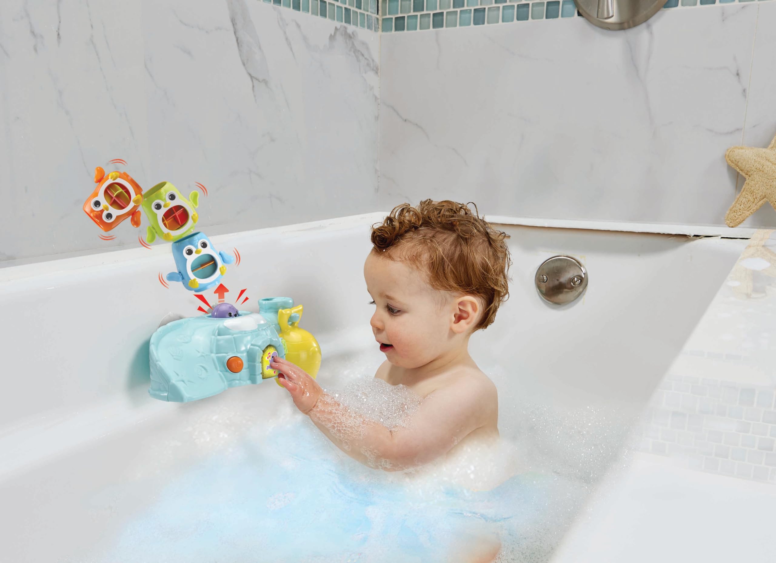 VTech Stack and Slide Penguin Pals - Interactive Bath Toy for Toddlers 12 Months+