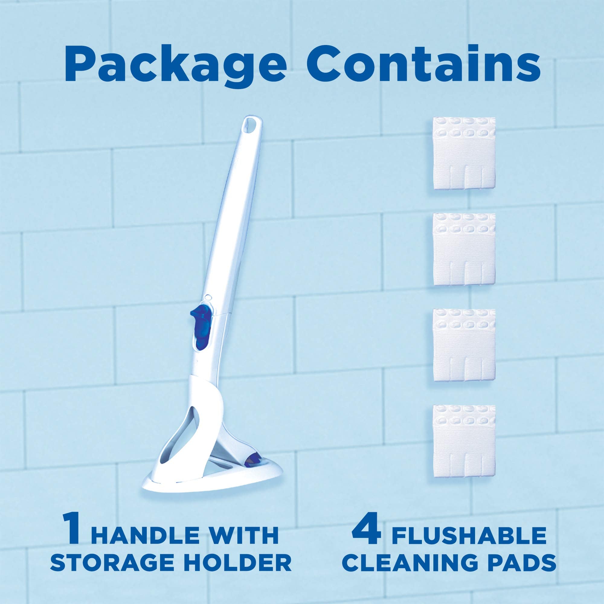 DUCK Toilet Fresh Brush Starter Kit with 1 Handle and 4 Flushable Cleansing Pads 3