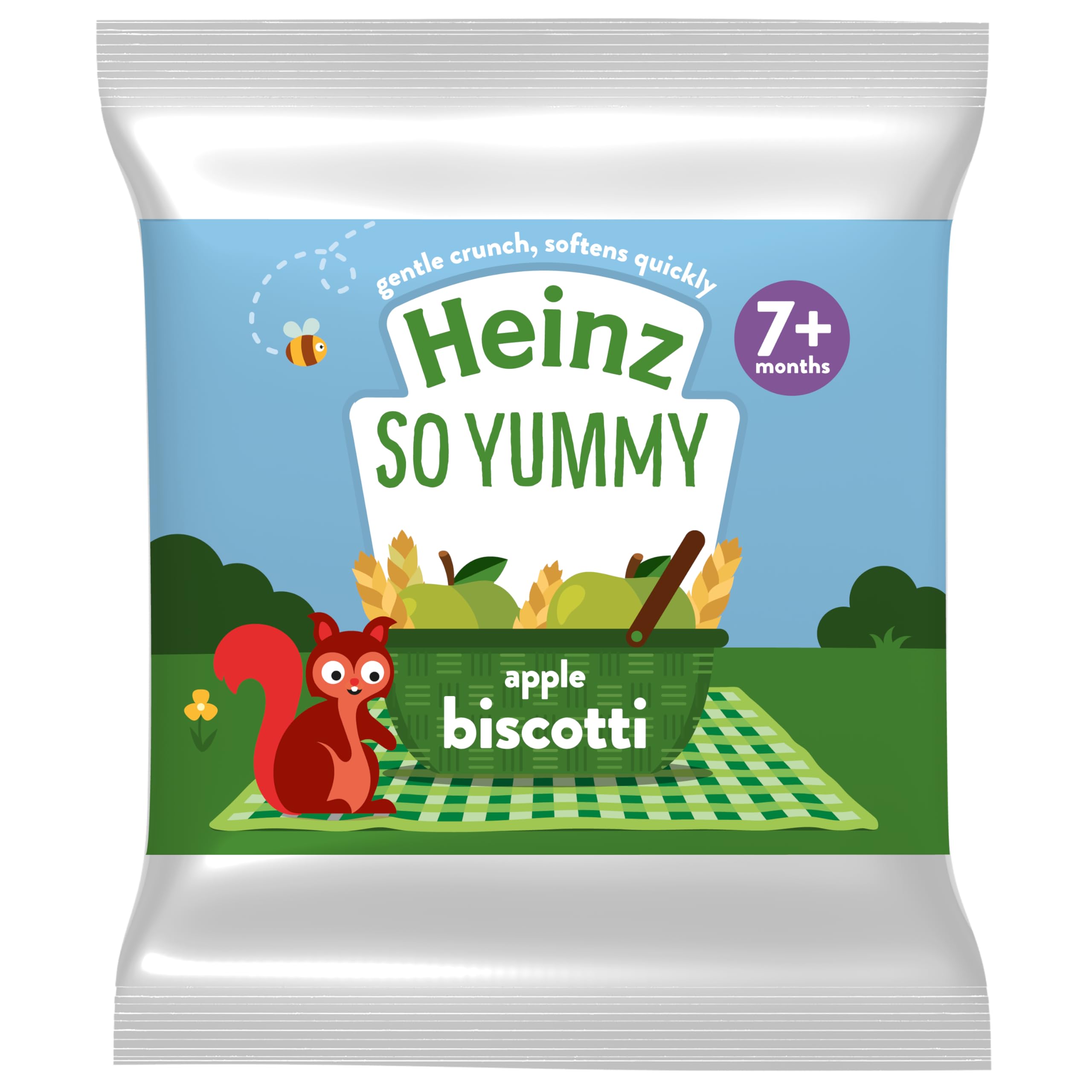 HEINZ Baby Food Reduced Sugar Apple Biscotti - 60g Pack | No Added Sugar | 8 Vitamins & Minerals