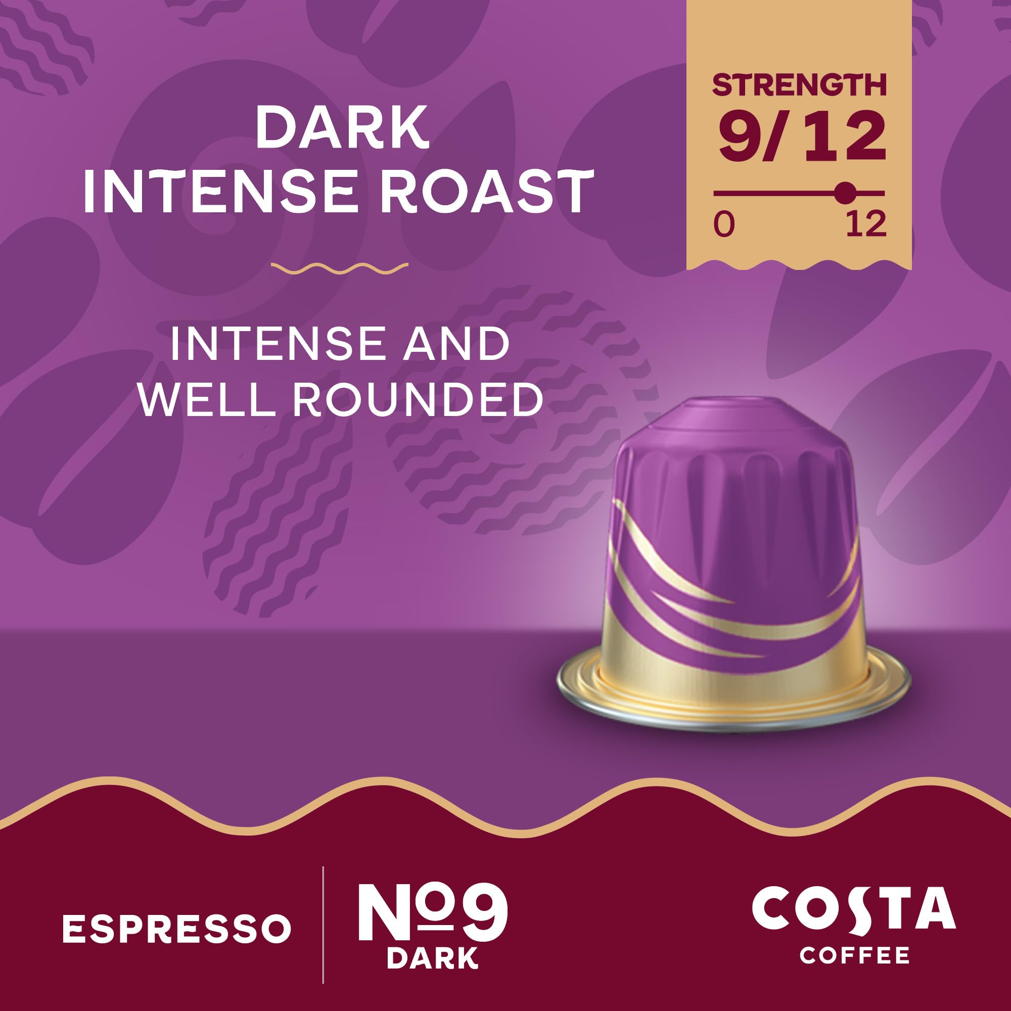 L'OR Costa Dark Intense Roast Aluminium Coffee Pods - 10 Count Pack | Compatible with Nespresso Original & L'OR Barista