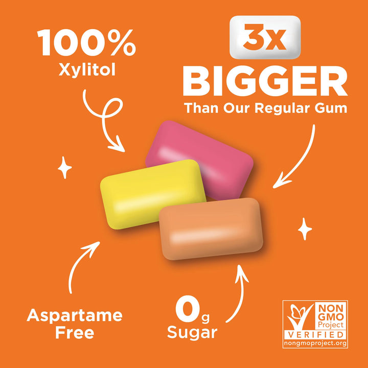 PUR Jumbo Gum - Chewing Gum (Aspartame Free, Sugar Free, Xylitol Sweetened)