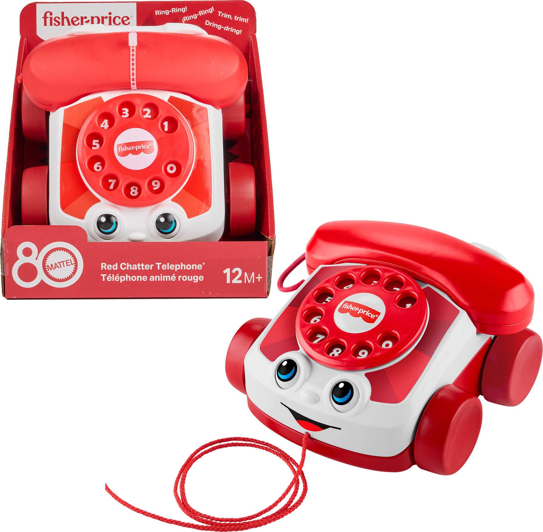 Fisher-Price Chatter Telephone Red - Mattel 80th Anniversary Edition