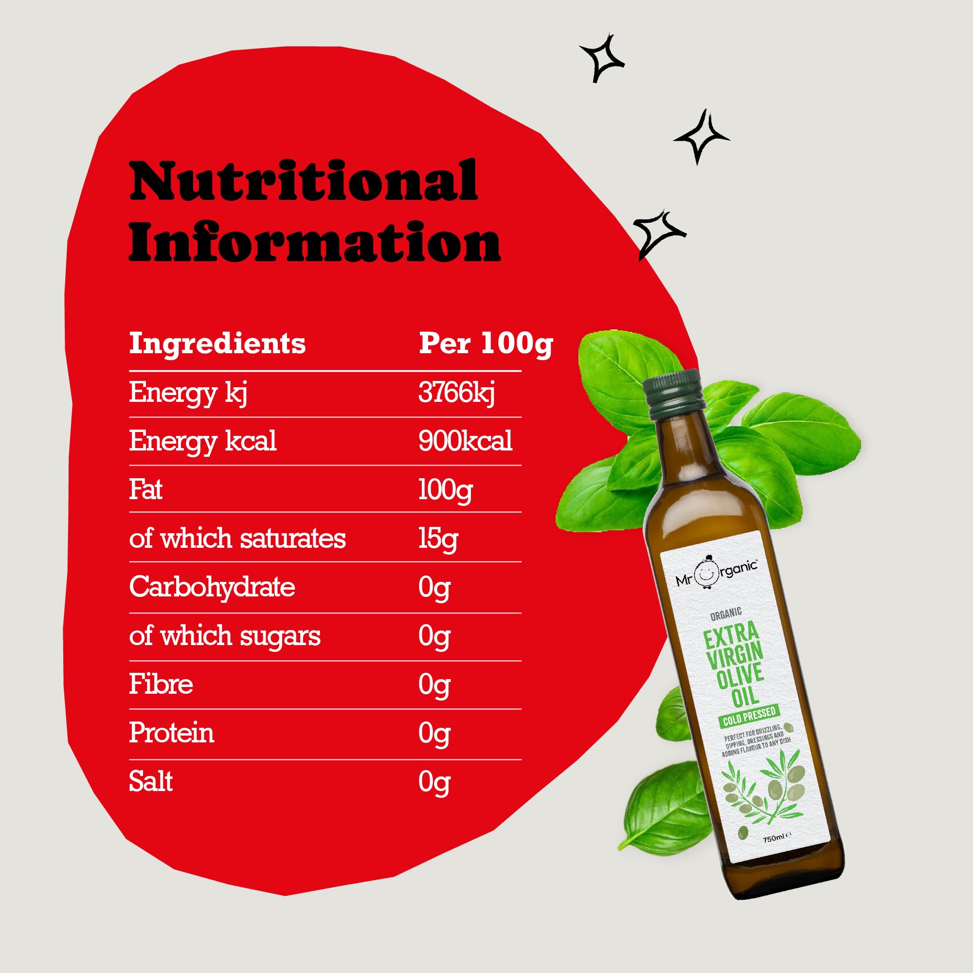 Mr Organic Extra Virgin Olive Oil - Cold Pressed | 750ml | Organic Quality 3