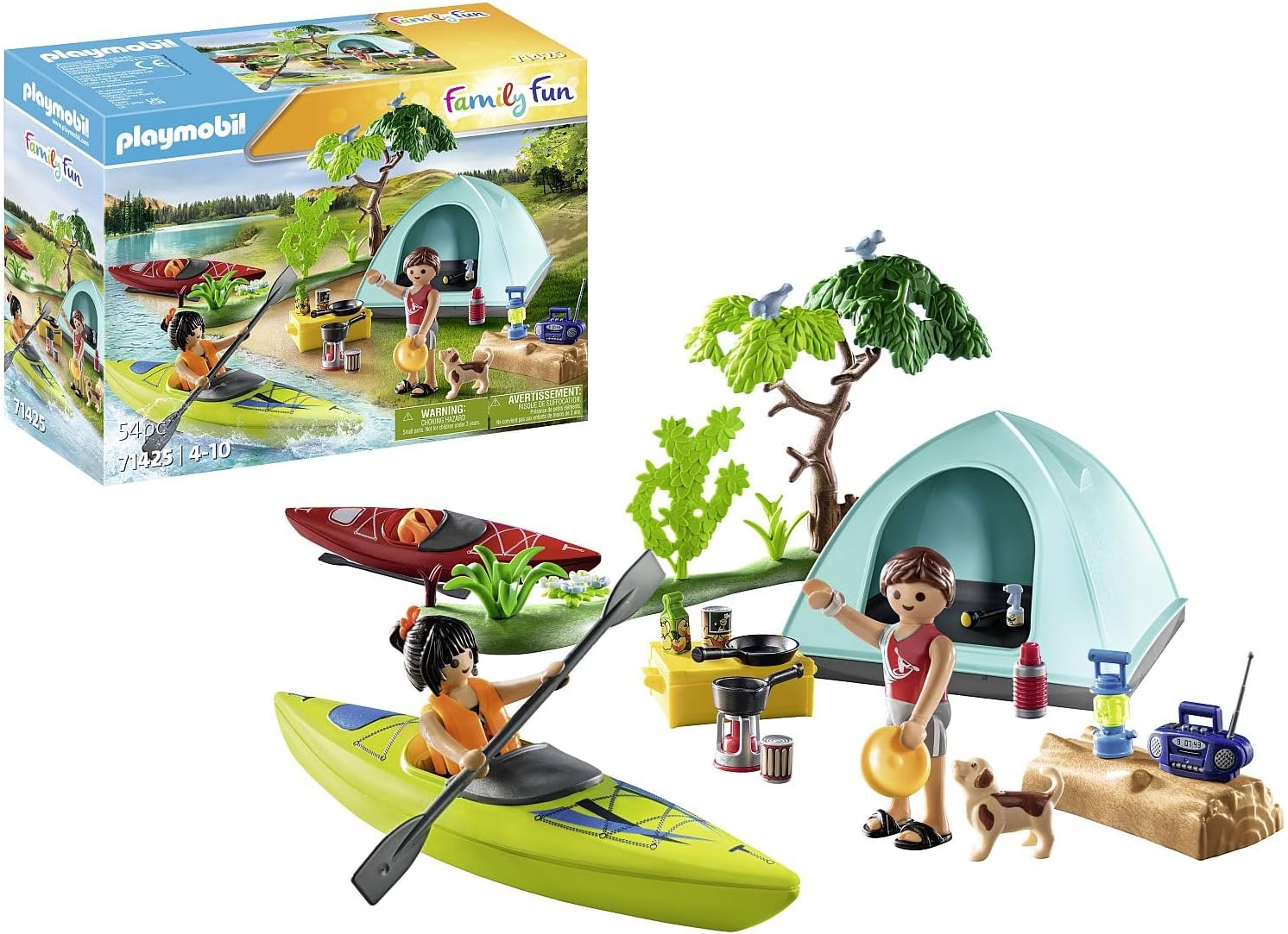 Playmobil 71425 Family Fun Campsite with Campfire - Outdoor Adventure Playset for Kids 4+ 1