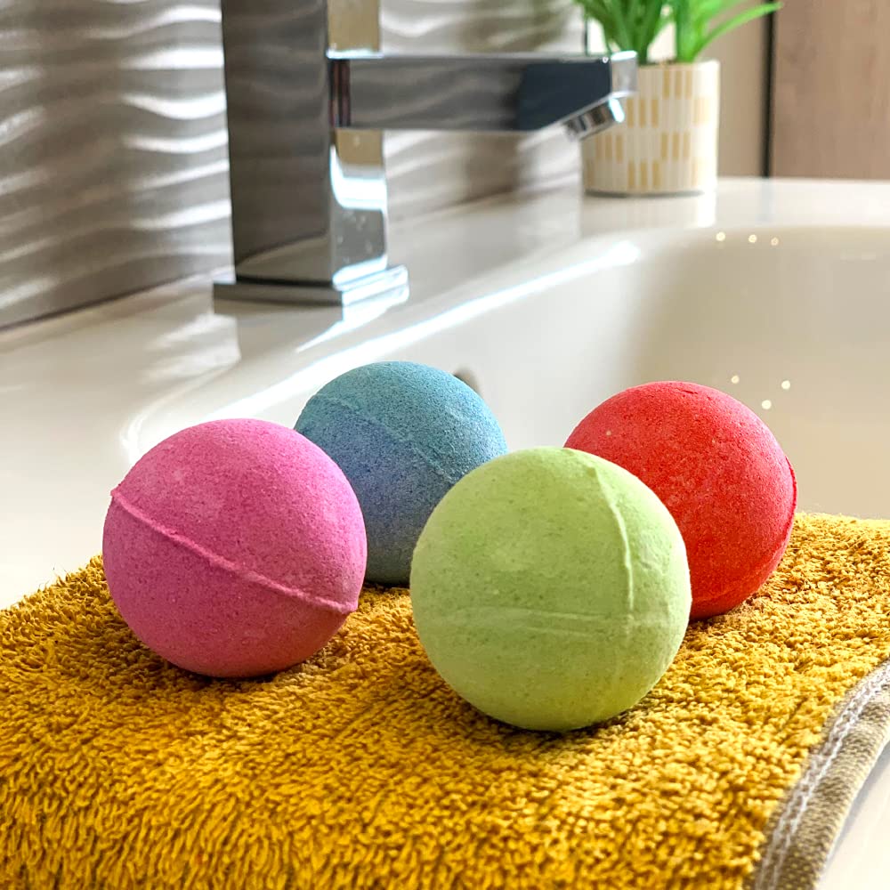ZIMPLI Kids Bath Bombs Gift Set - 4 Pack | Moisturizing | Fruity Scents | Vegan Friendly 4