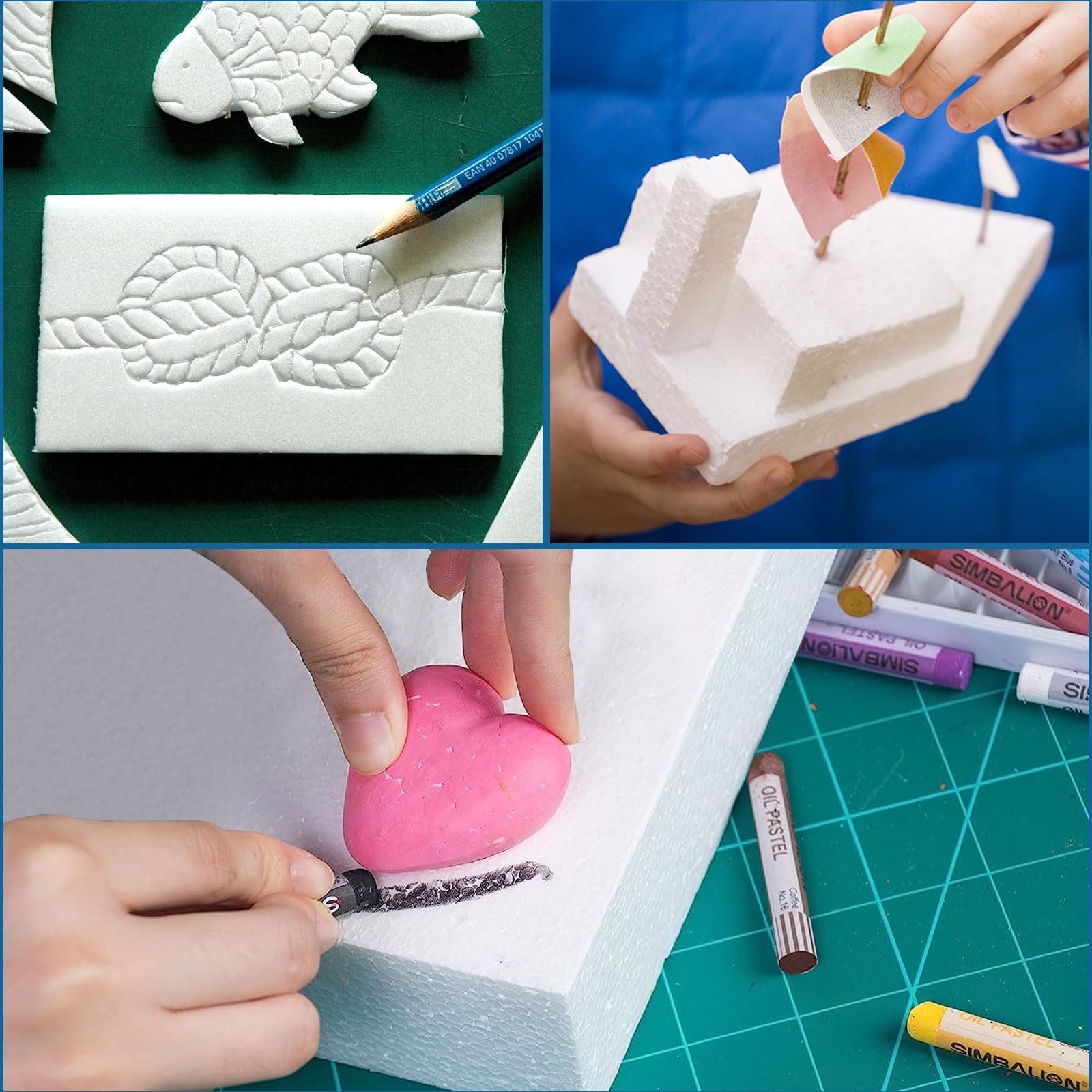 ASelected Foam Boards - 12 Pack | 30x30x2cm | White Polystyrene 6