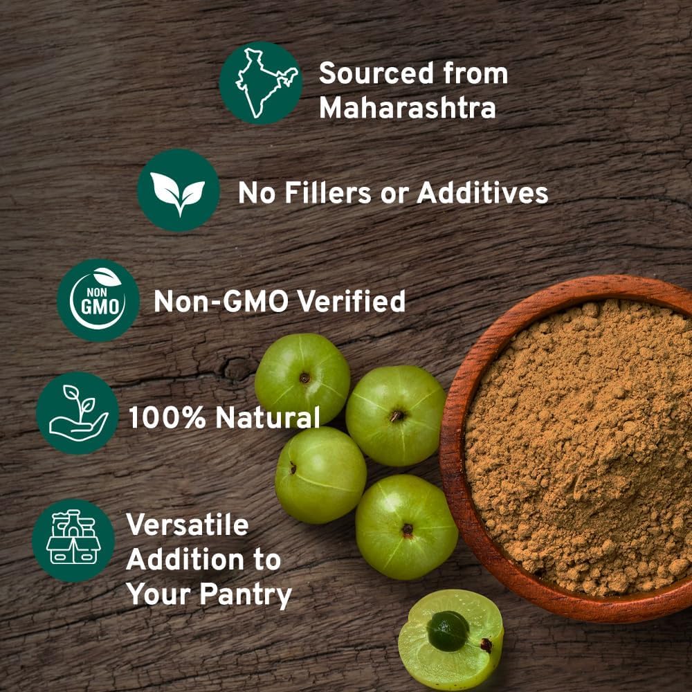 HANDPICK Amla Powder (500g) - Raw Indian Gooseberry Powder from Maharashtra | Non-GMO, Resealable Pouch 8