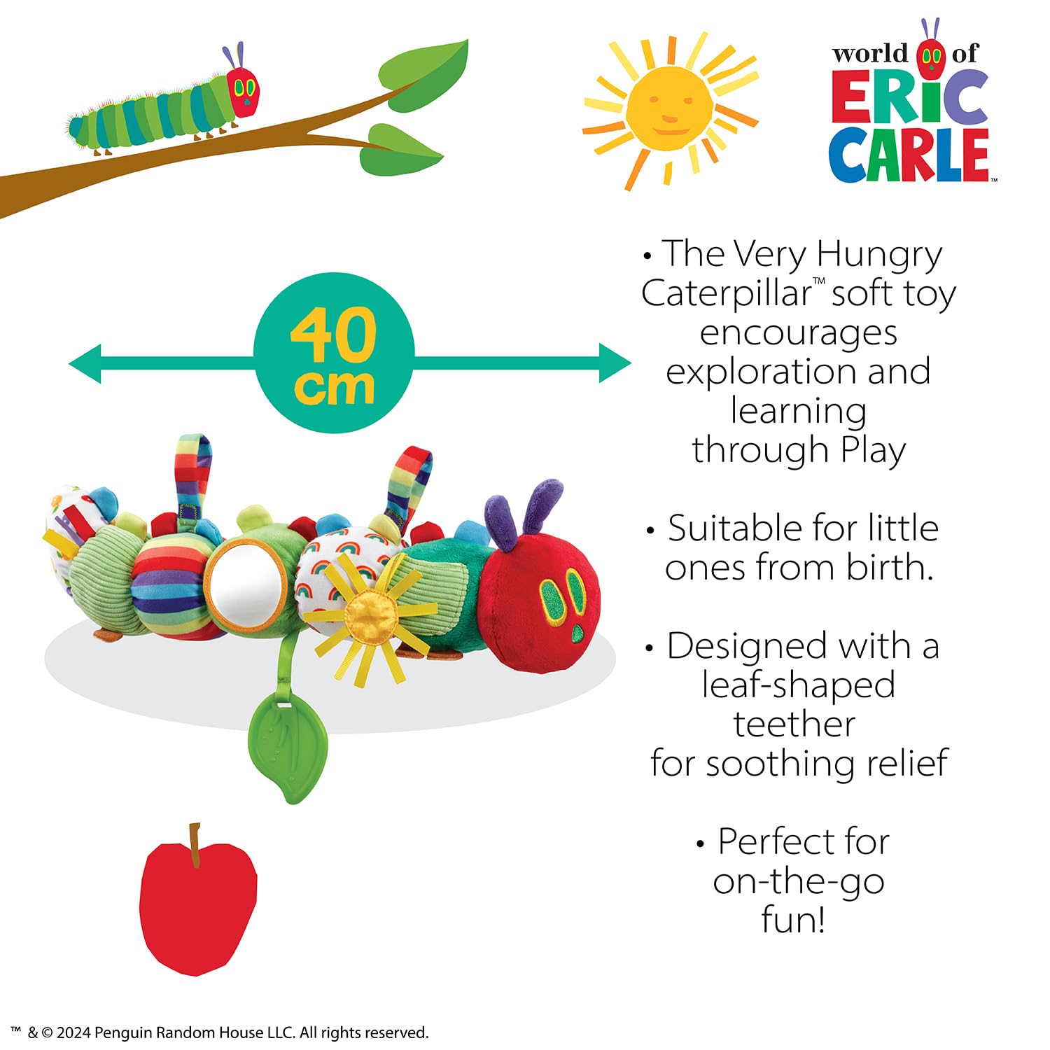 Rainbow Designs The Very Hungry Caterpillar Sensory Baby Toy | Soft Activity Ring | Multicolor