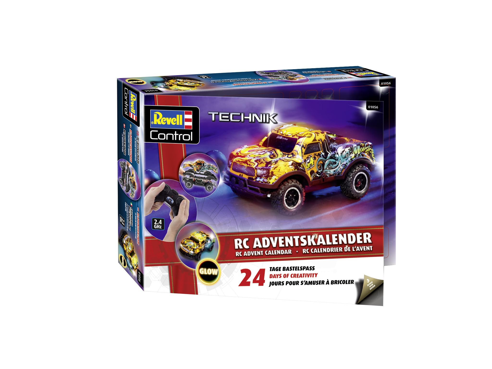 Revell RC Christmas Driver Advent Calendar - 1:22 Scale Light-Up Remote Control Car Building Set 3
