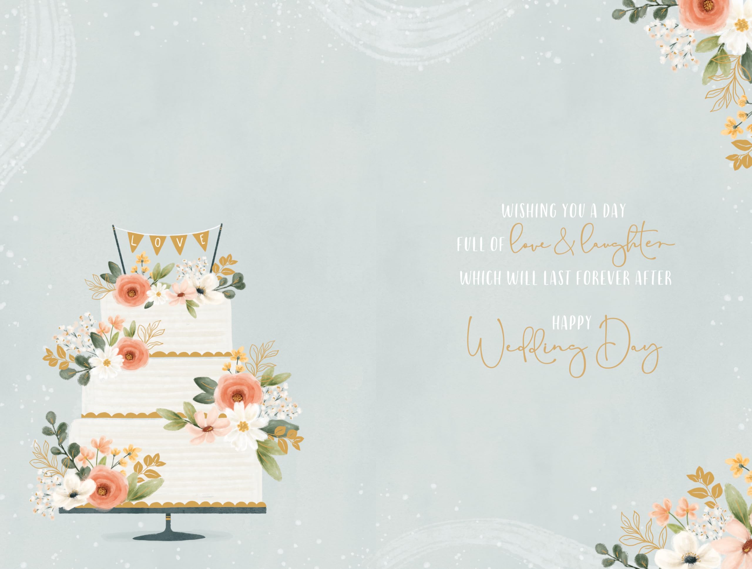 Me To You Bear Wedding Greeting Card - Happy Couple Cake Design | 5 x 8 Inch 2