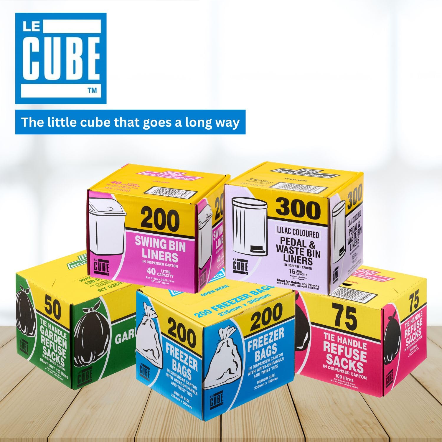 Le Cube - LE CUBE 480 Swing Bin Liner Dispenser 40L, Pack of 200 7