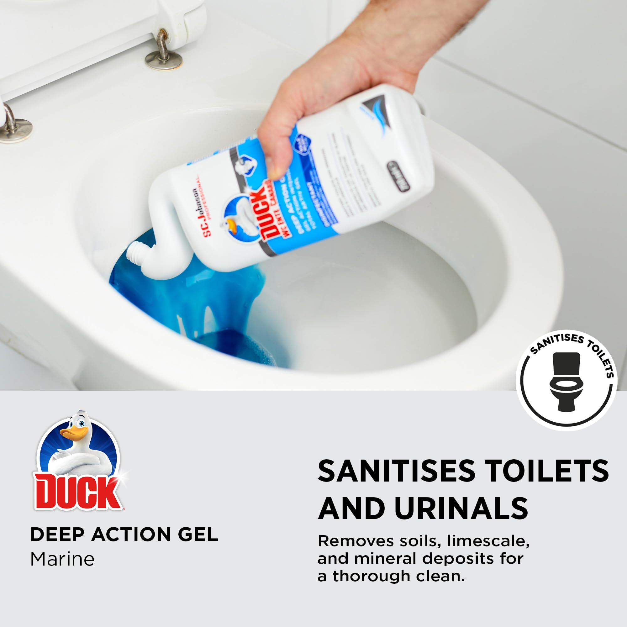 SC Johnson Professional Duck Deep Action Gel Marine Toilet Cleaner - 750 ml Gel Disinfectant for Toilets & Urinals 4