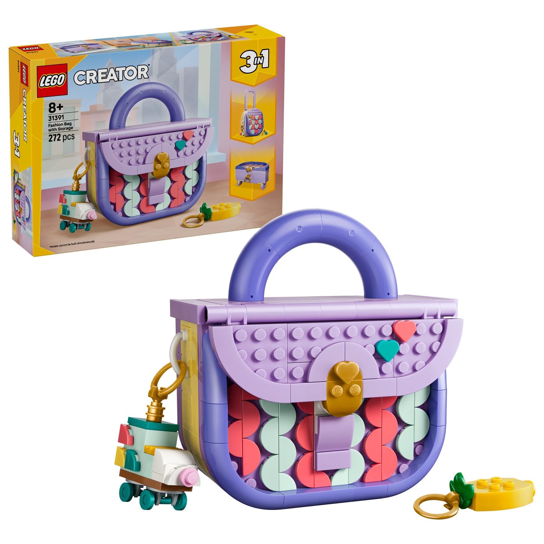 LEGO Creator 3 in 1 Art Fashion Bag with Storage Building Set | 3 Models in 1 | Ages 8+