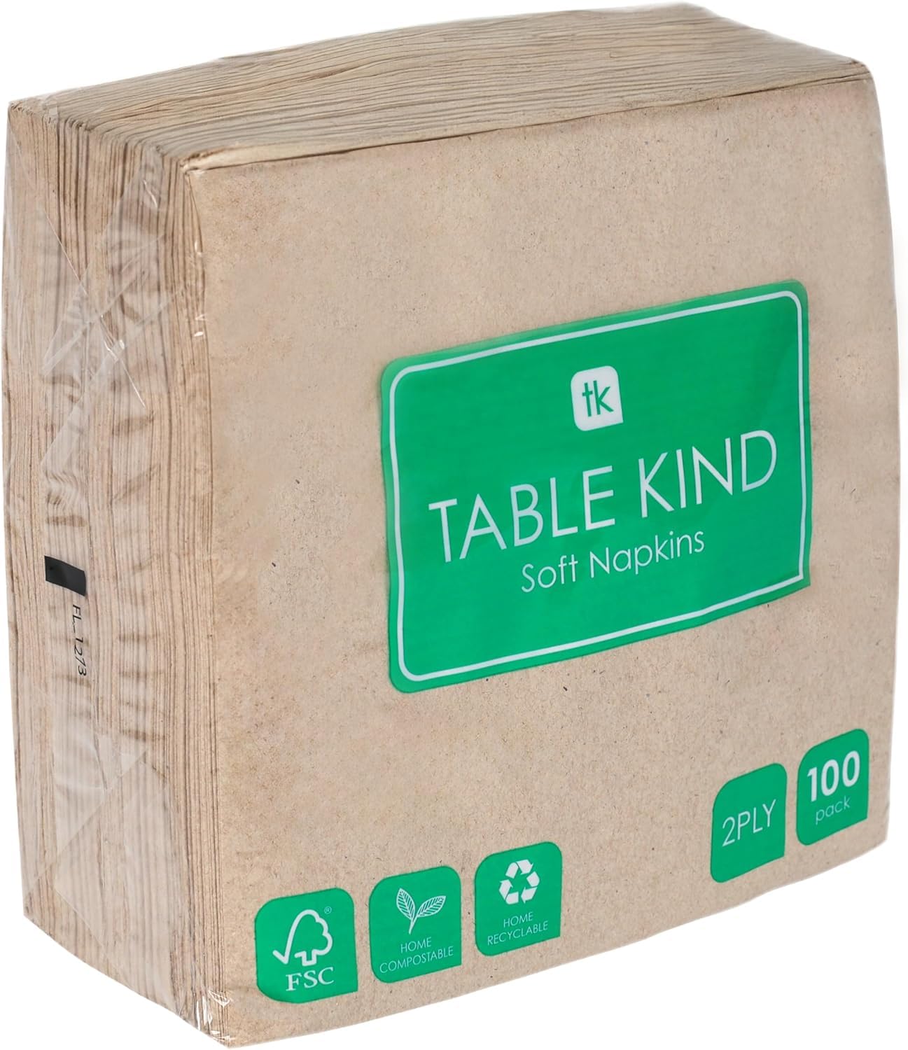Talking Tables Table Kind Napkins - 100 Pack Soft Recycled Brown Paper | 2-Ply 33cm | Eco-Friendly