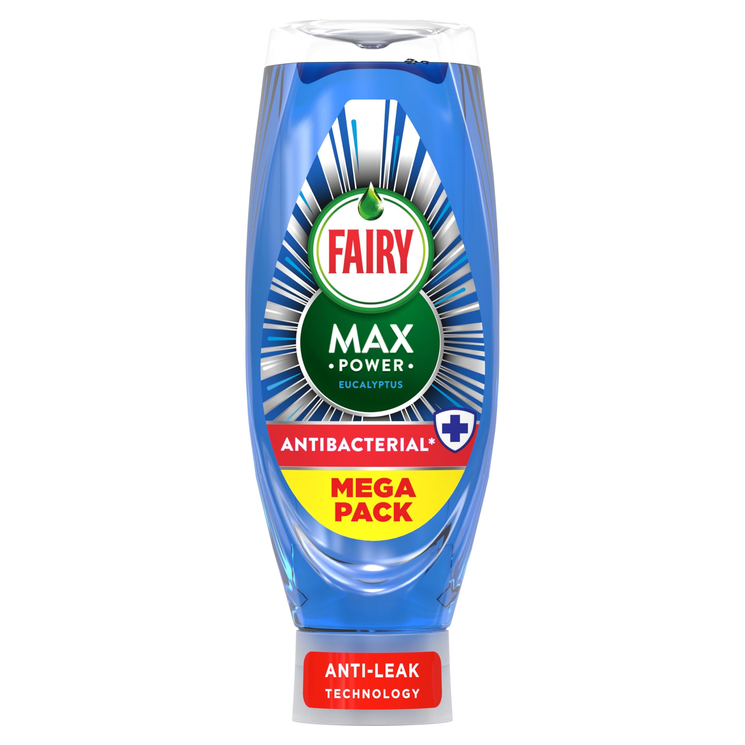 Fairy Max Power Antibacterial Washing Up Liquid - 730ml Eucalyptus Scent | Fast Cleaning