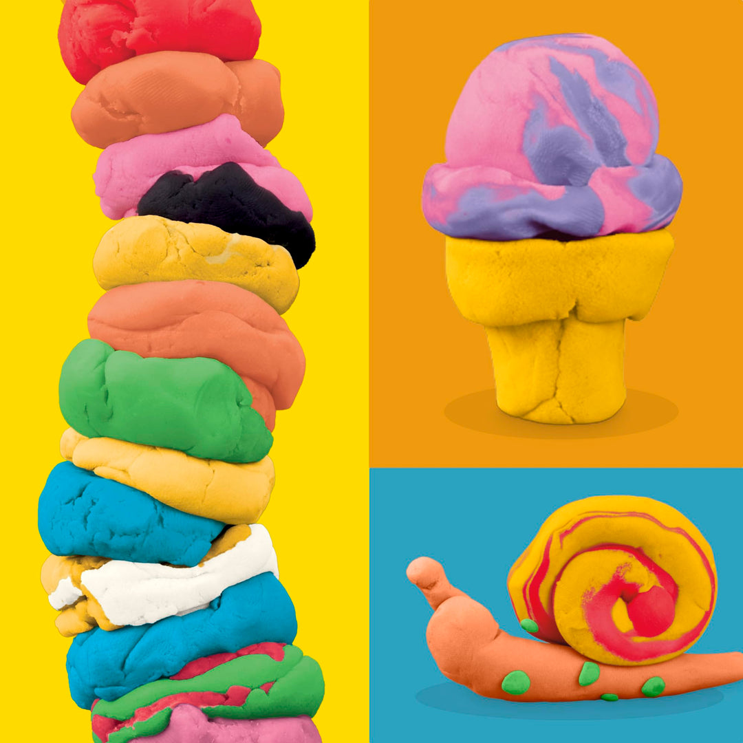 Play-Doh Favorite Colors 9-Pack Set with 7 Large & 2 Small Cans – Red, Orange, Yellow, Green, Blue, Purple, Pink, Black, White