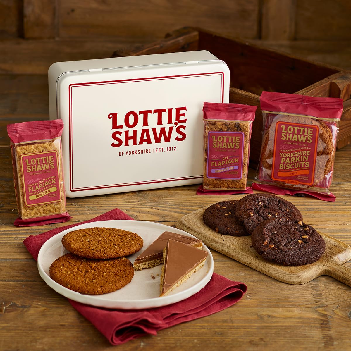Lottie Shaw's Happy Birthday Tin of Treats - Assorted Individually Wrapped Biscuits & Flapjacks 6