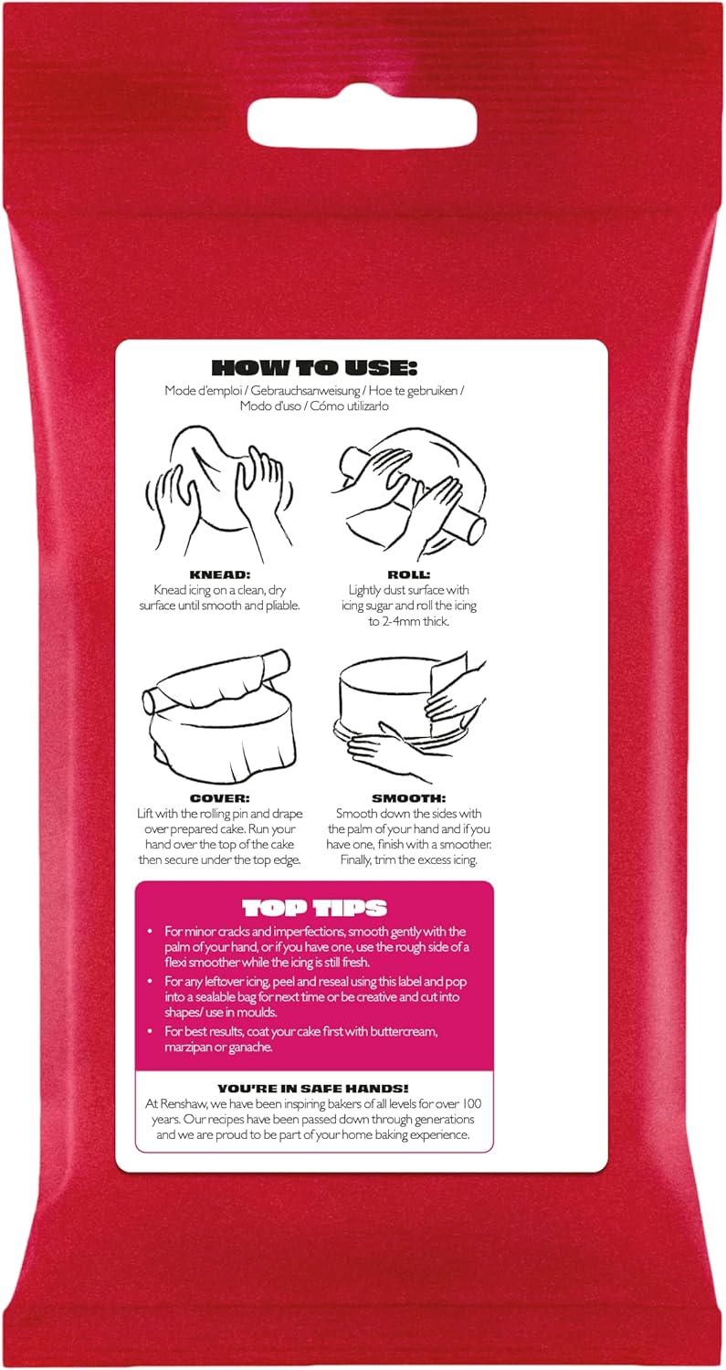Renshaw - Just Roll With It Fondant Icing Fuschia Pink, 250g 4