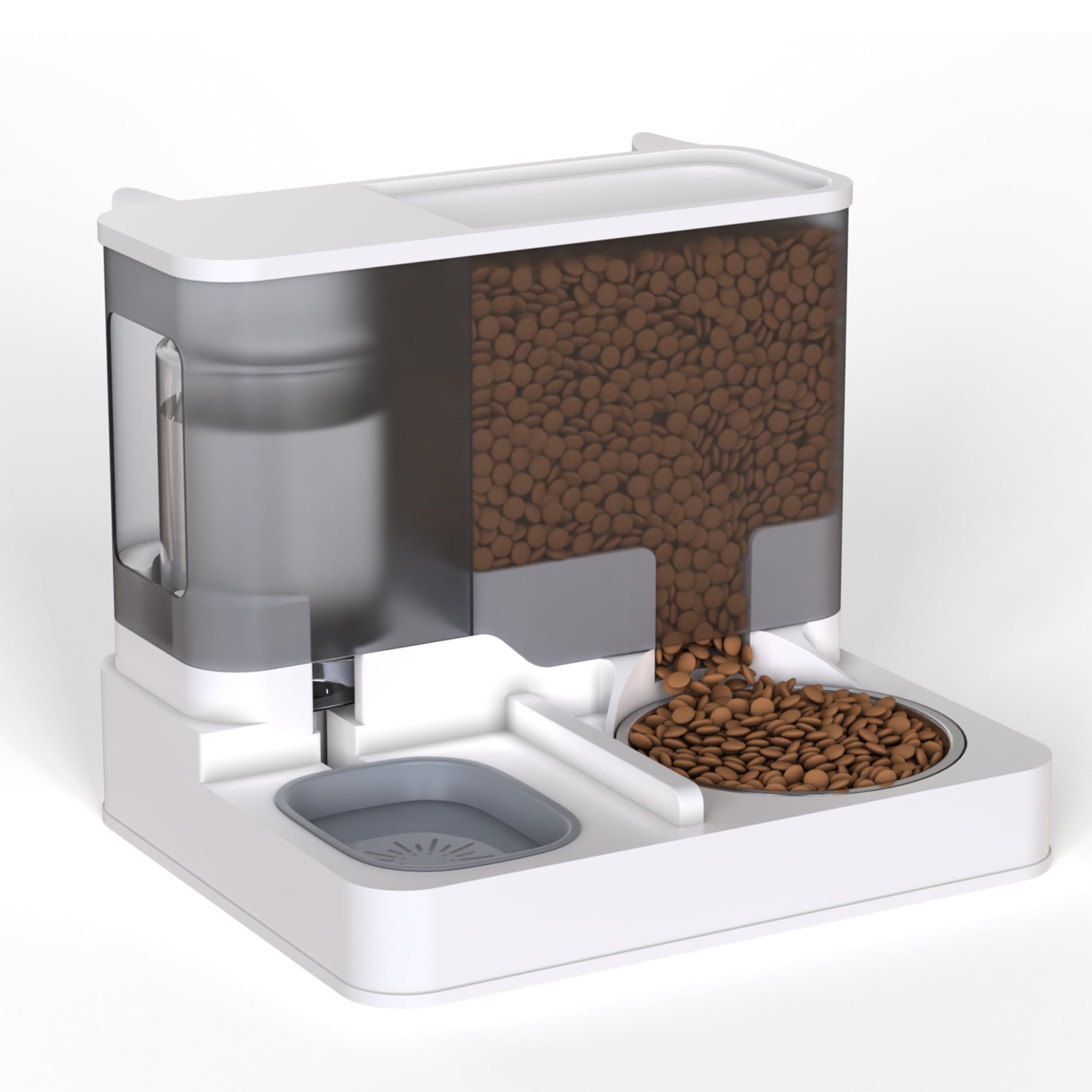 Vivo Technologies 2-in-1 Automatic Pet Feeder & Water Dispenser | 2.8L Food, 1L Water | Grey