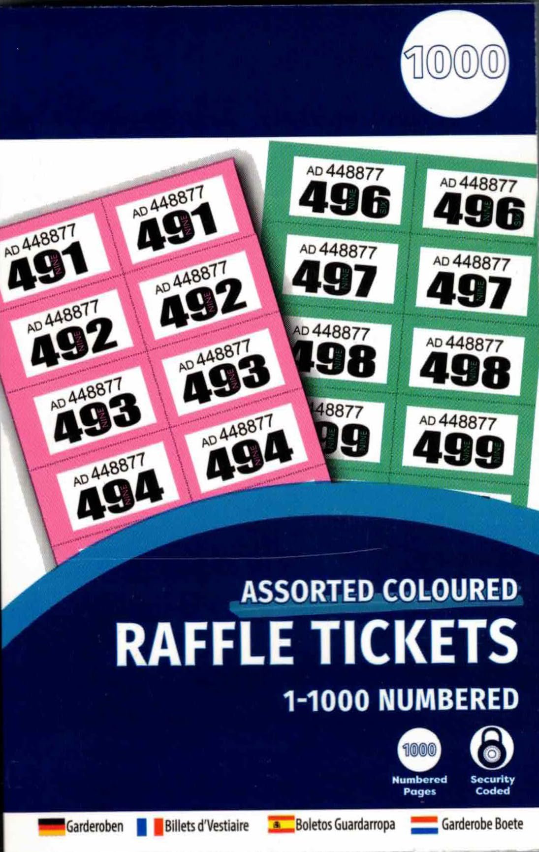 1ABOVE Raffle Tickets - 1000 Numbered Tickets for Charity Events & Draws | Security Numbered 1