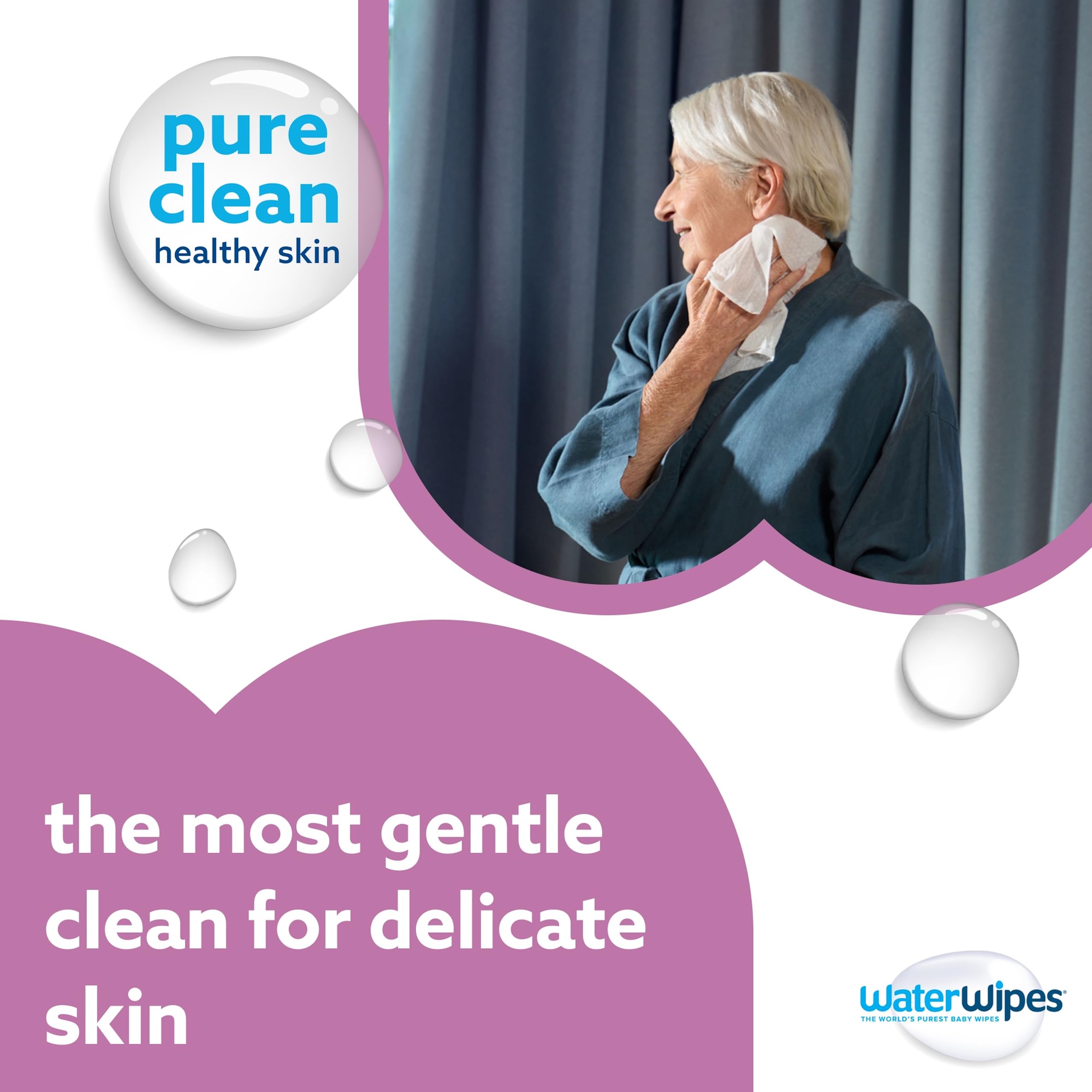 WaterWipes Sensitive+ Body & Intimate Wipes, 90 Wipes (3 Packs) - 3-in-1 Cleansing, Plastic-Free*, Plant-Based Wipes 3