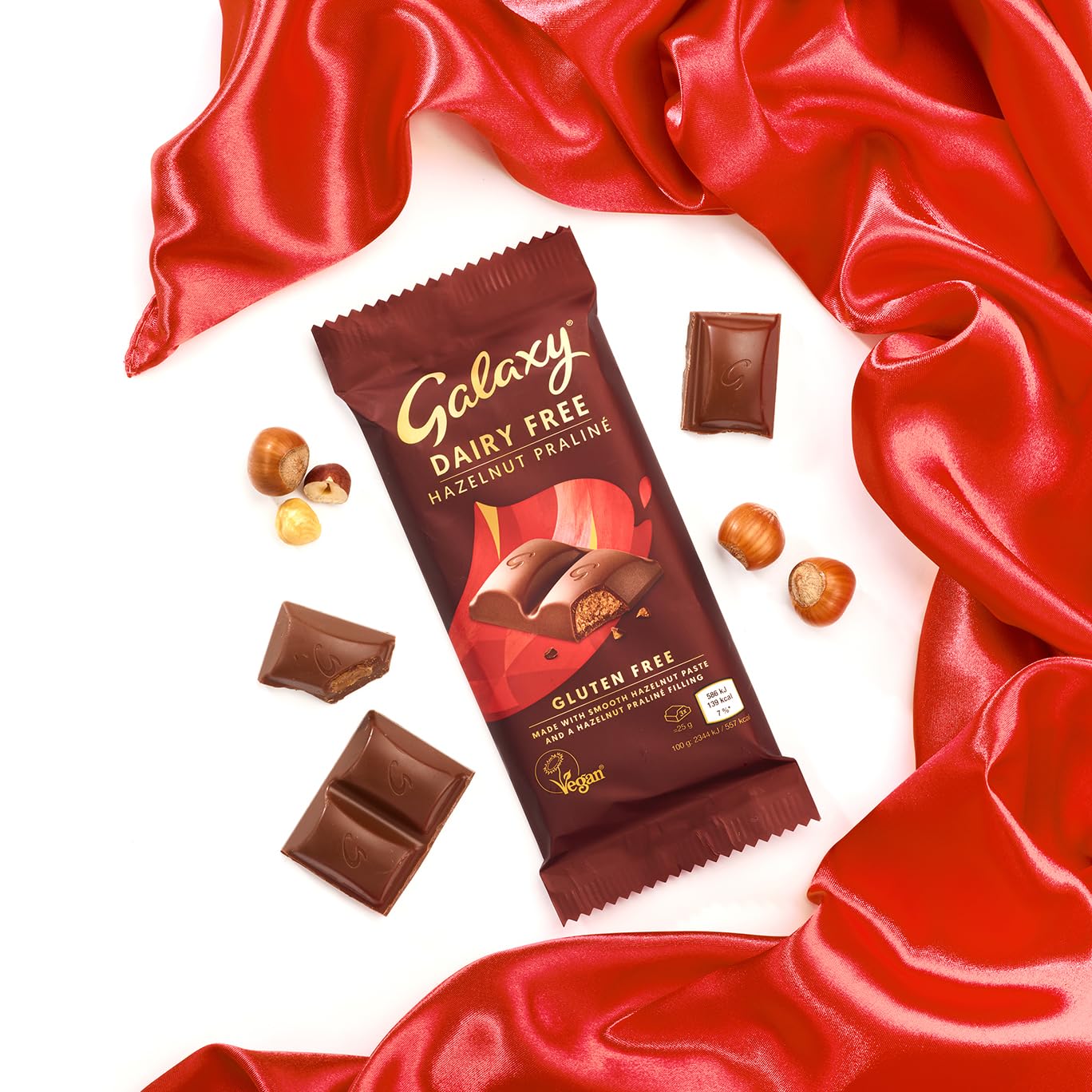 GALAXY Praline Chocolate Bar - Dairy Free, Vegan, Hazelnut Praline Filling | 100g 2
