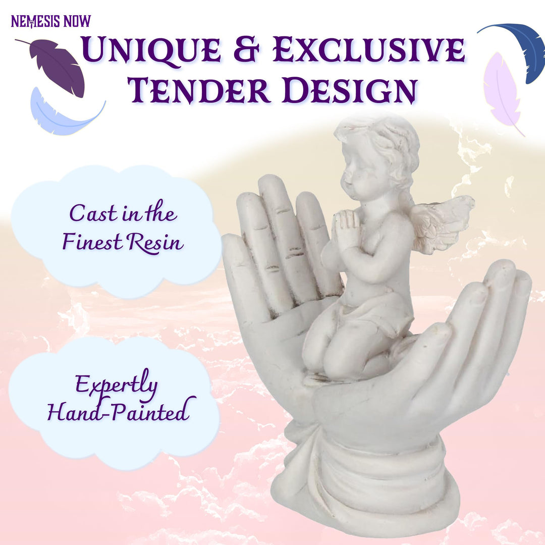 Nemesis Now Raised To Heaven Cherub Figurine - White Resin Angel Statue NEM3997