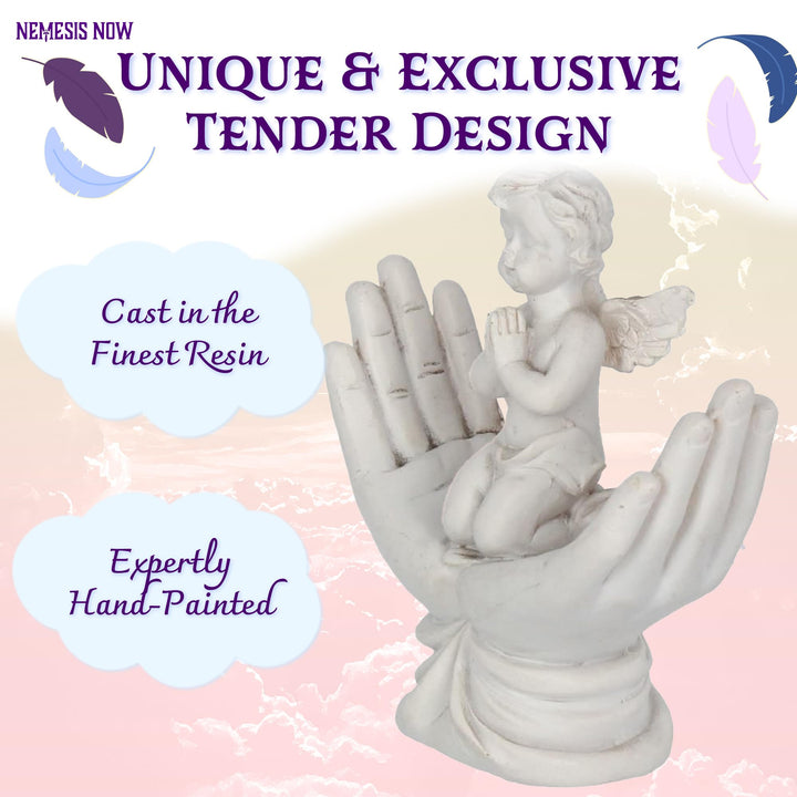 Nemesis Now Raised To Heaven Cherub Figurine - White Resin Angel Statue NEM3997
