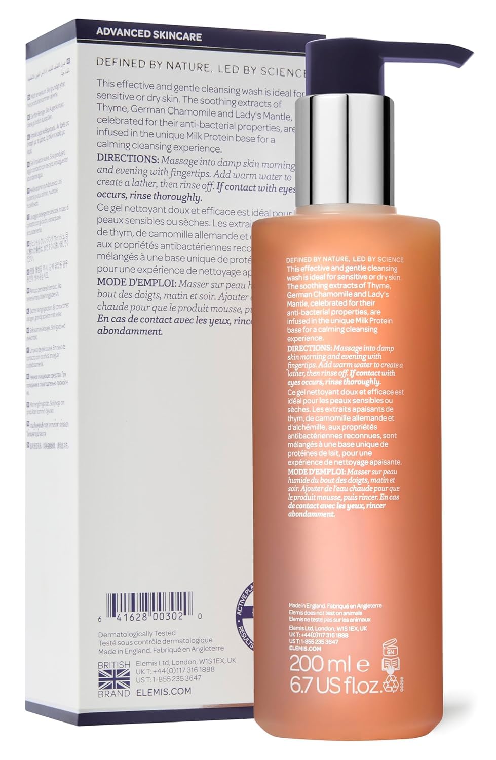 Elemis Sensitive Cleansing Face Wash - Gentle Purifying & Soothing Gel for Dry Skin | 200 ml