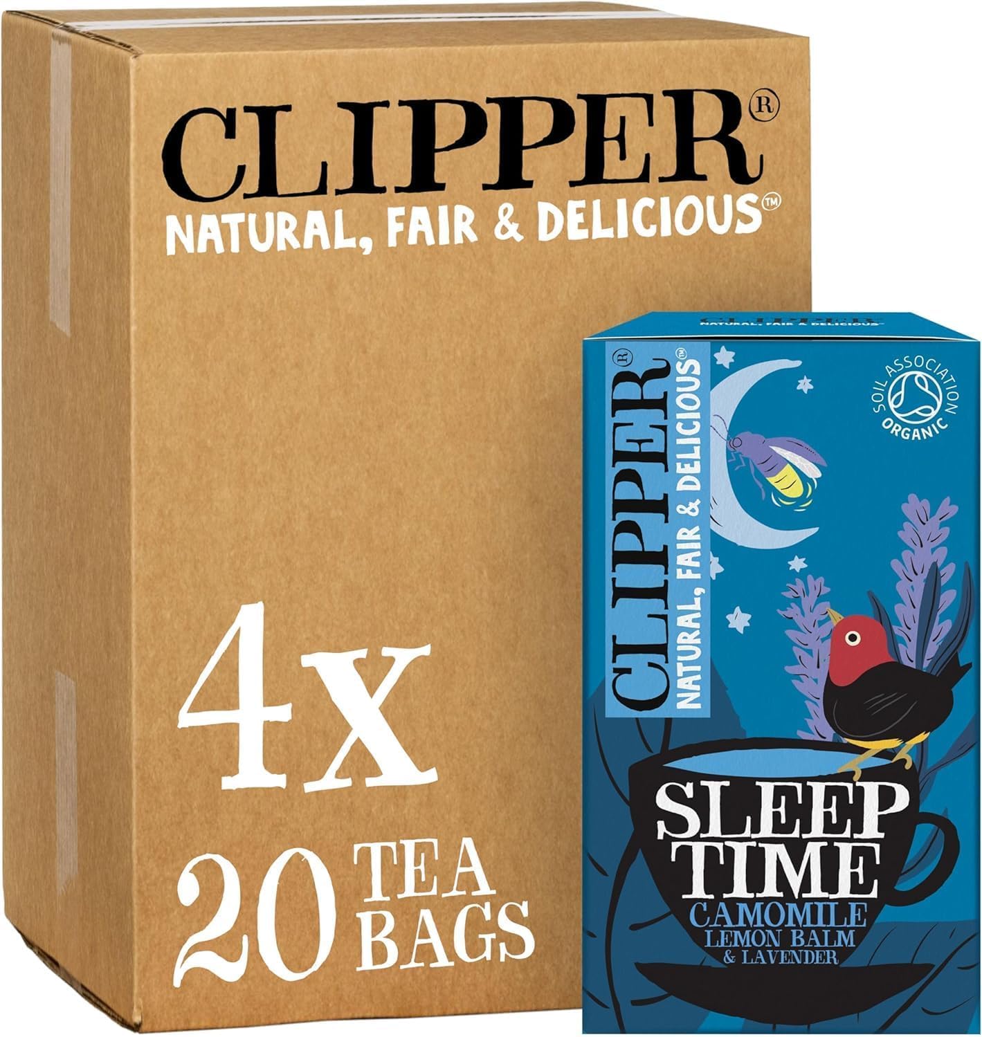 Clipper Organic Sleep Time Herbal Infusions Tea - Chamomile, Lemon Balm & Lavender | 4 x 20 Teabags