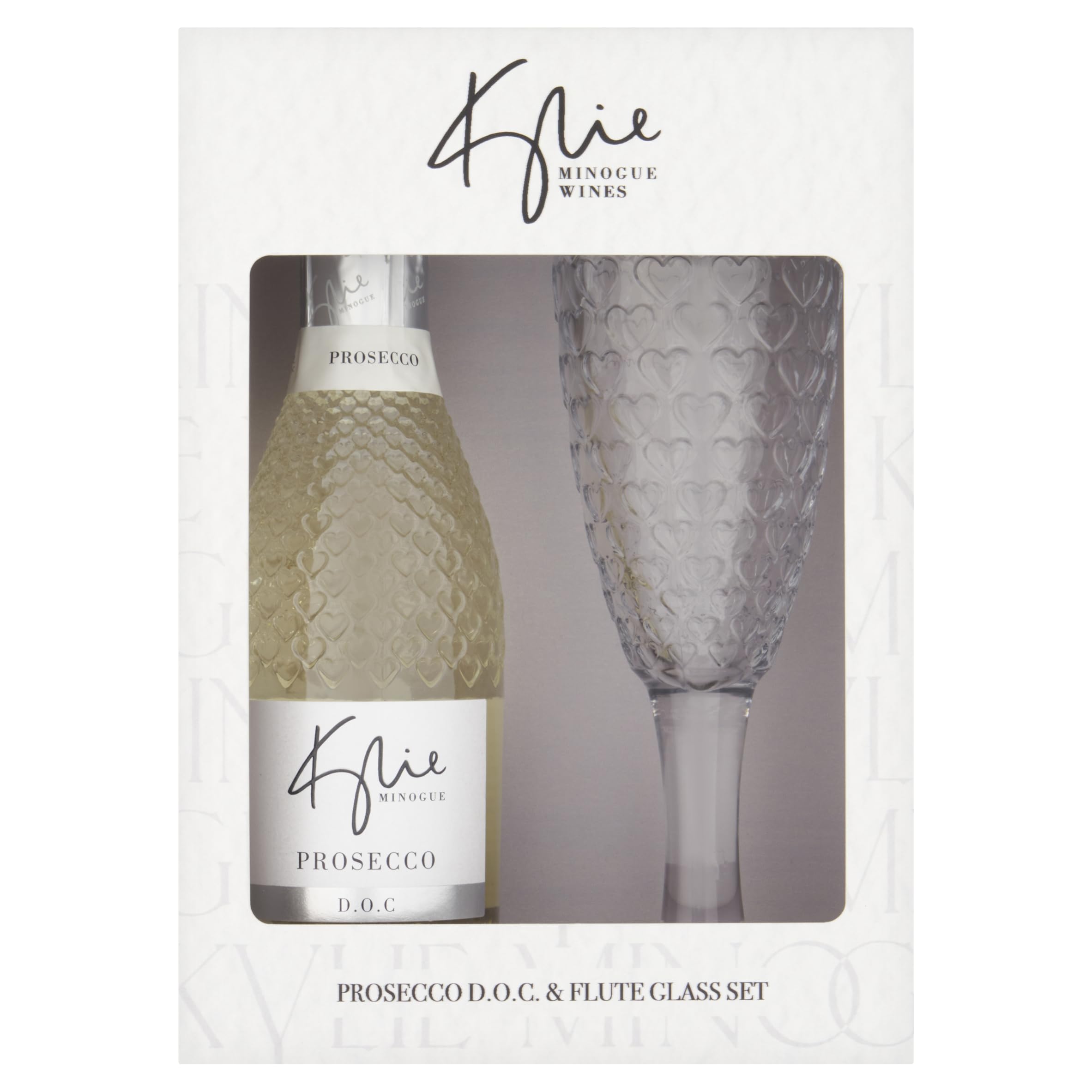 Kylie Minogue Signature Mini Prosecco D.O.C 20cl with Heart Flute Glass