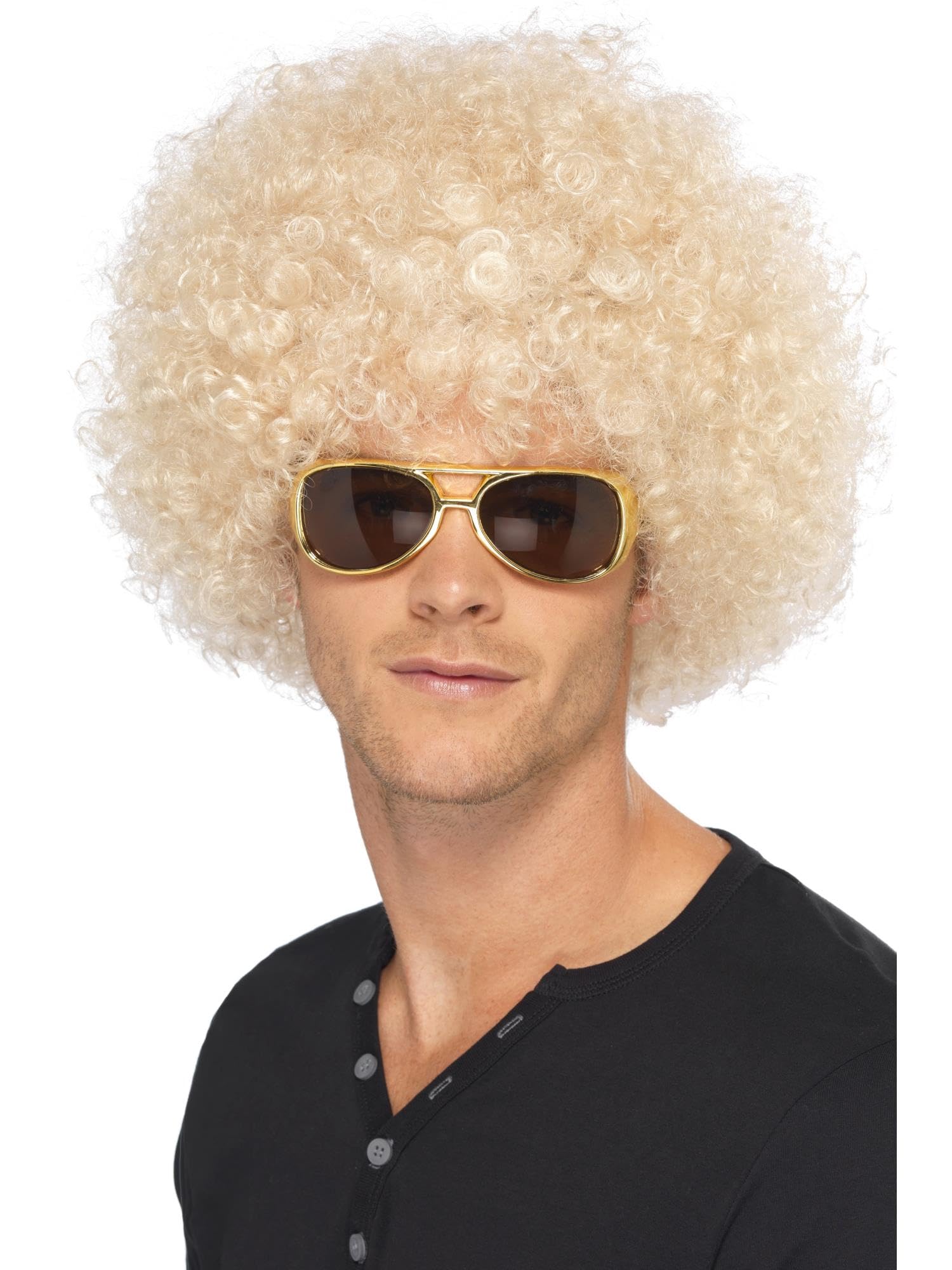 Smiffys 70s Funky Afro Wig Blonde 120g - 1970s Disco Fancy Dress Costume Accessory
