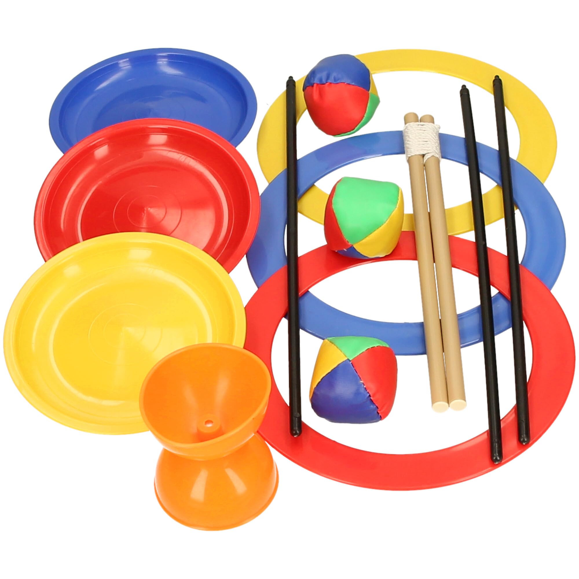Tent Fun Circus Skills Set - 15-Piece Juggling & Spinning Toys for Kids 6+