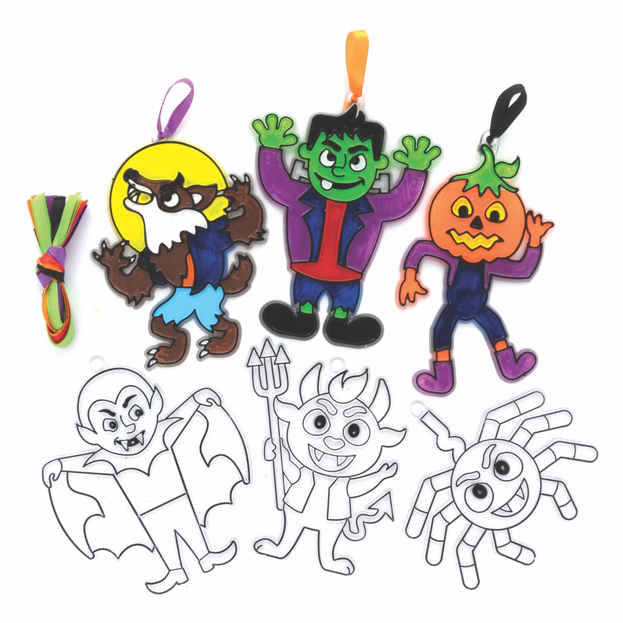 Baker Ross - Halloween Suncatcher Decorations Pack of 10