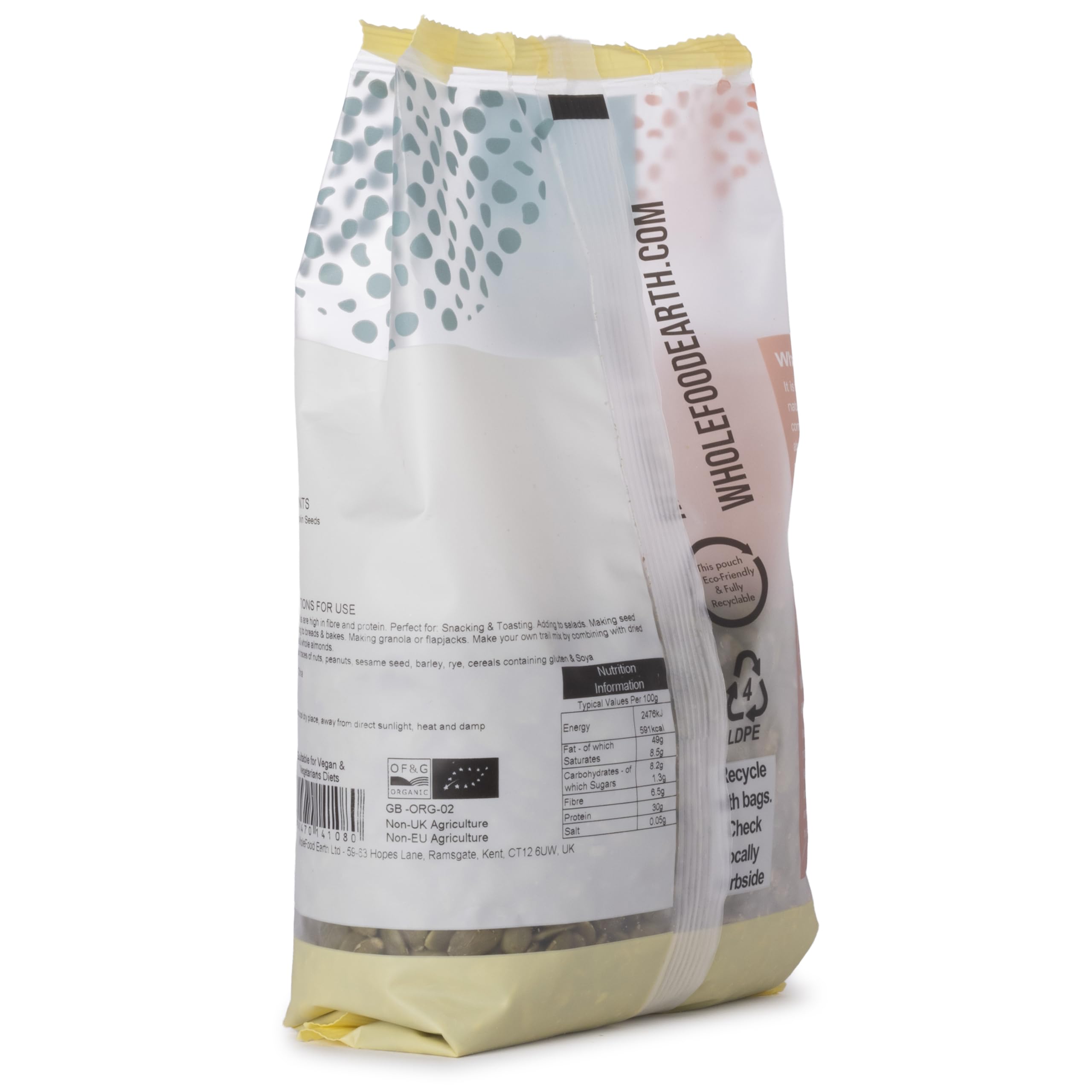 Wholefood Earth Organic Pumpkin Seeds - Raw | GMO Free | Vegan | 500g 3