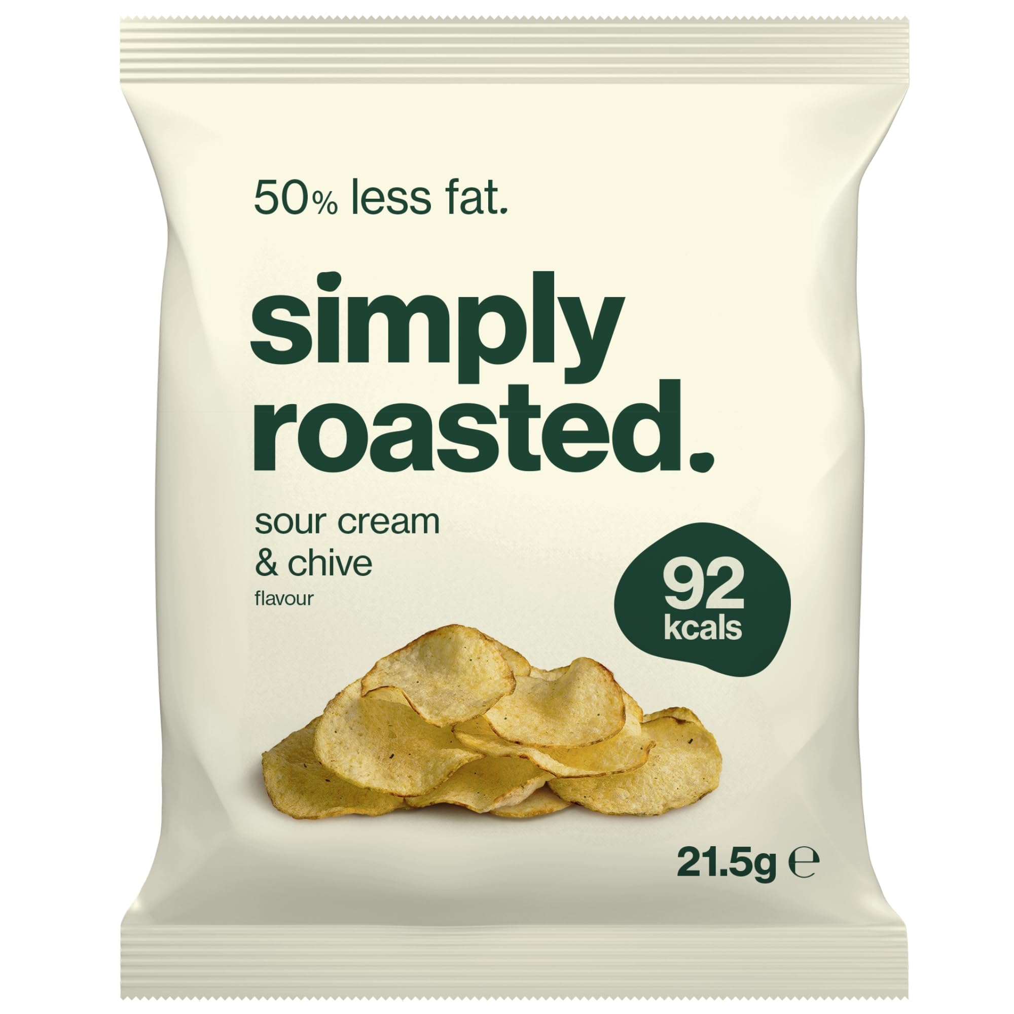 Simply Roasted Sour Cream Crisps - Multipack 12 x 21.5g Bags | Roasted Not Fried