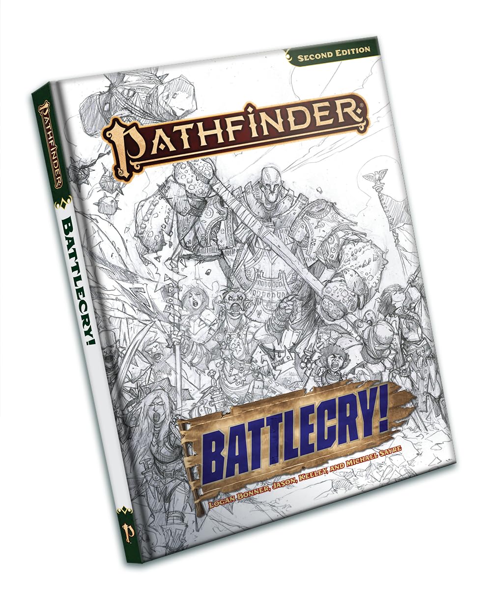 Paizo Pathfinder Battlecry! Rulebook (Pathfinder Second Edition) | Hardcover Sketch Cover