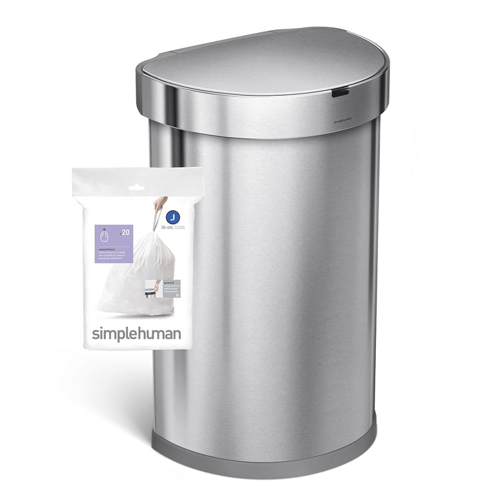 simplehuman Code J Custom Fit Bin Liners, White Plastic - Pack of 20