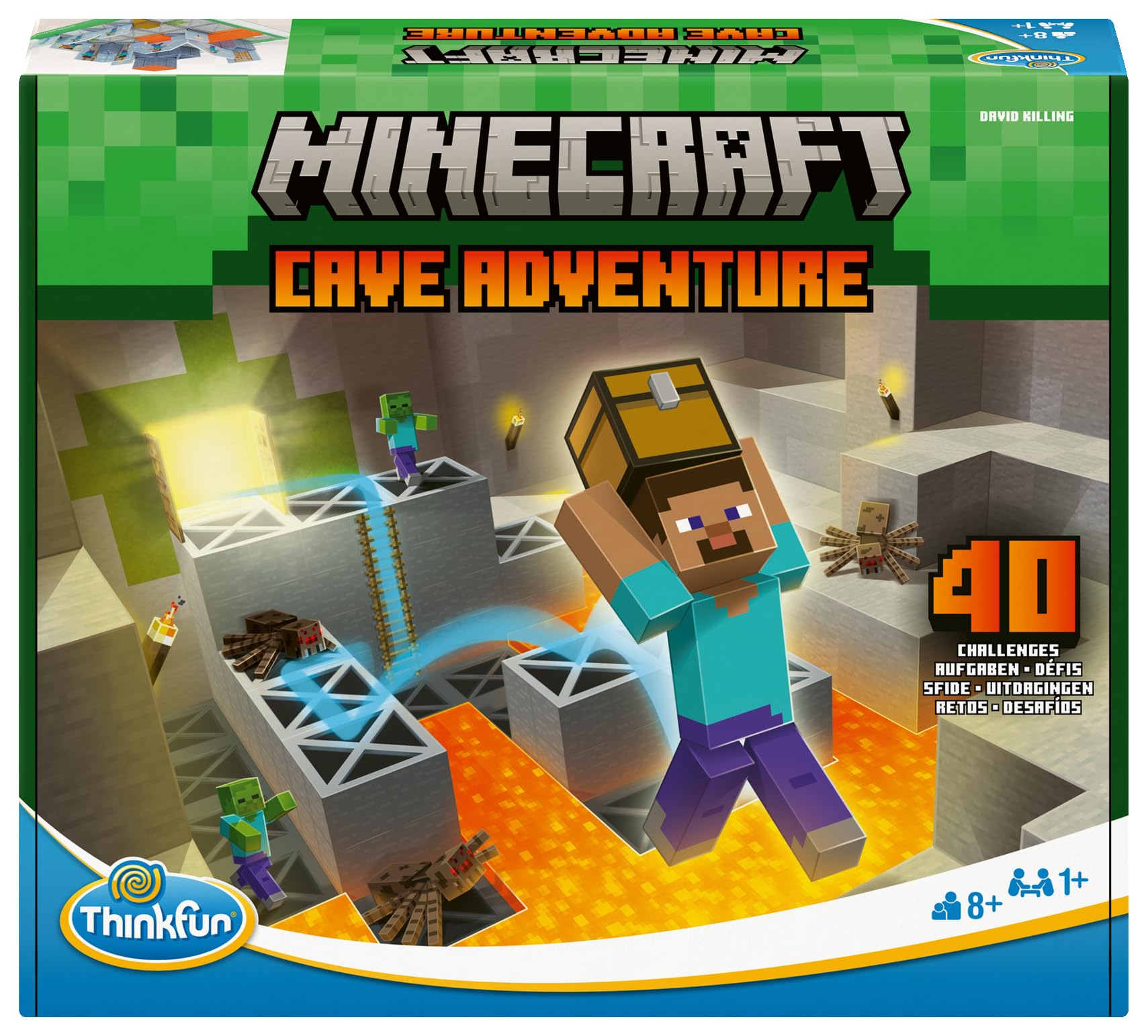 ThinkFun Minecraft Cave Adventure - Screen-Free Strategy Puzzle Game for Ages 8+